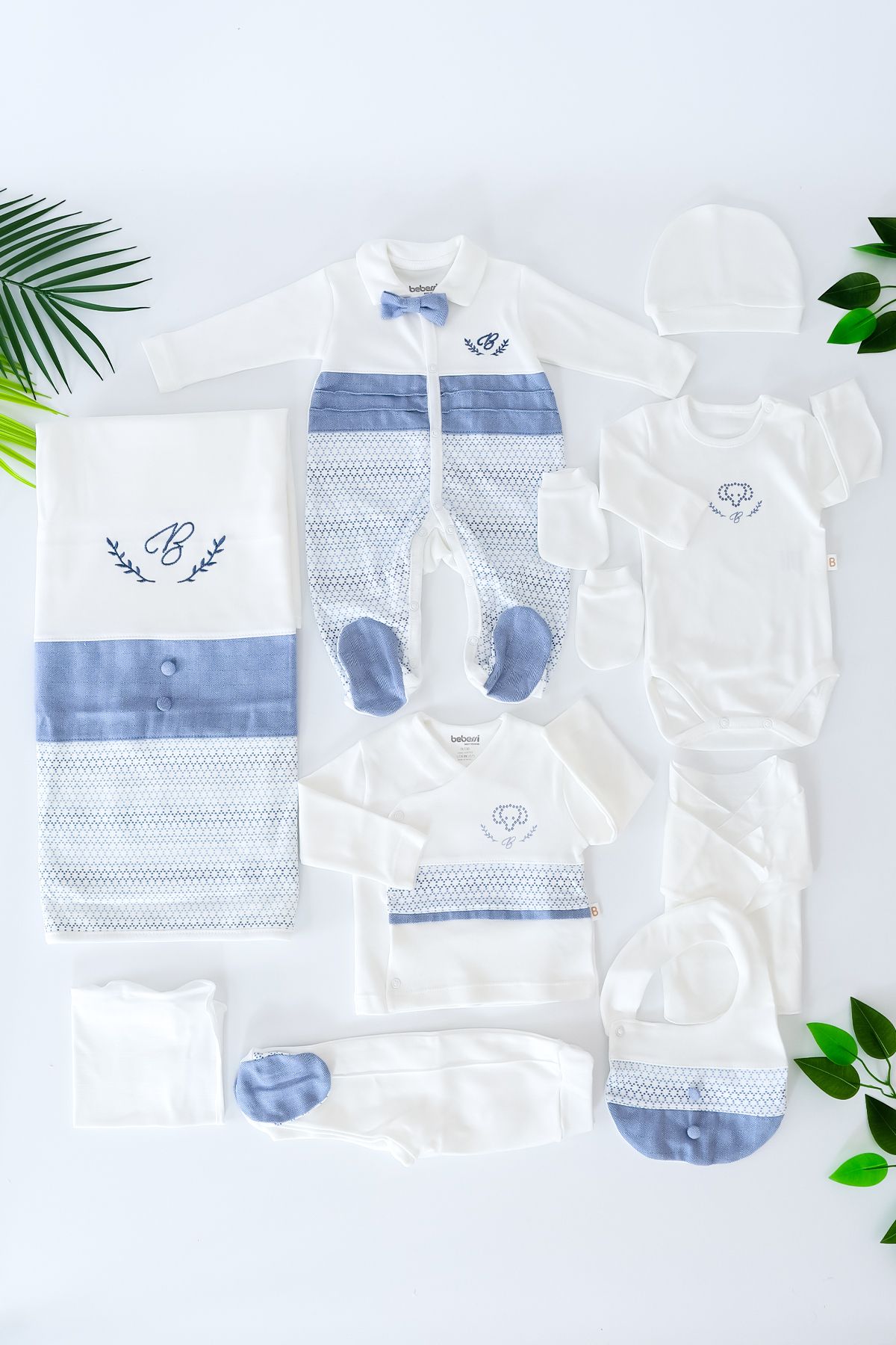 Sitilin Erkek Bebek Lüks Hastane Çıkışı Papyonlu 10 Lu Set STL6967