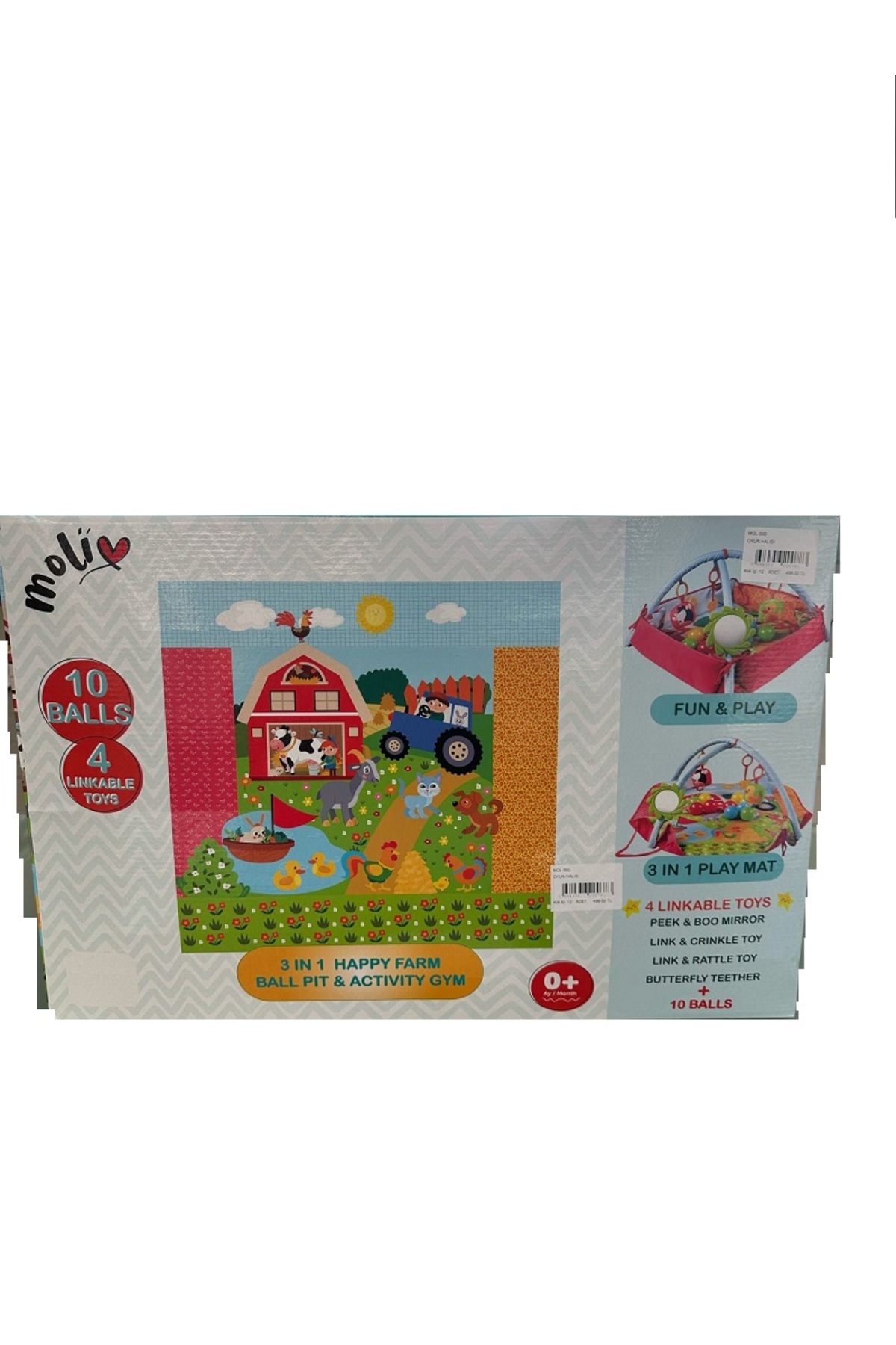 babydoor Toys Sevimli Bebek Oyun Halısı 3in1 Eğitici Oyuncak yenidoğan Oyun Halısı 10Adet Havuz Top Hediyeli fotoğrafı 6 (önizleme)