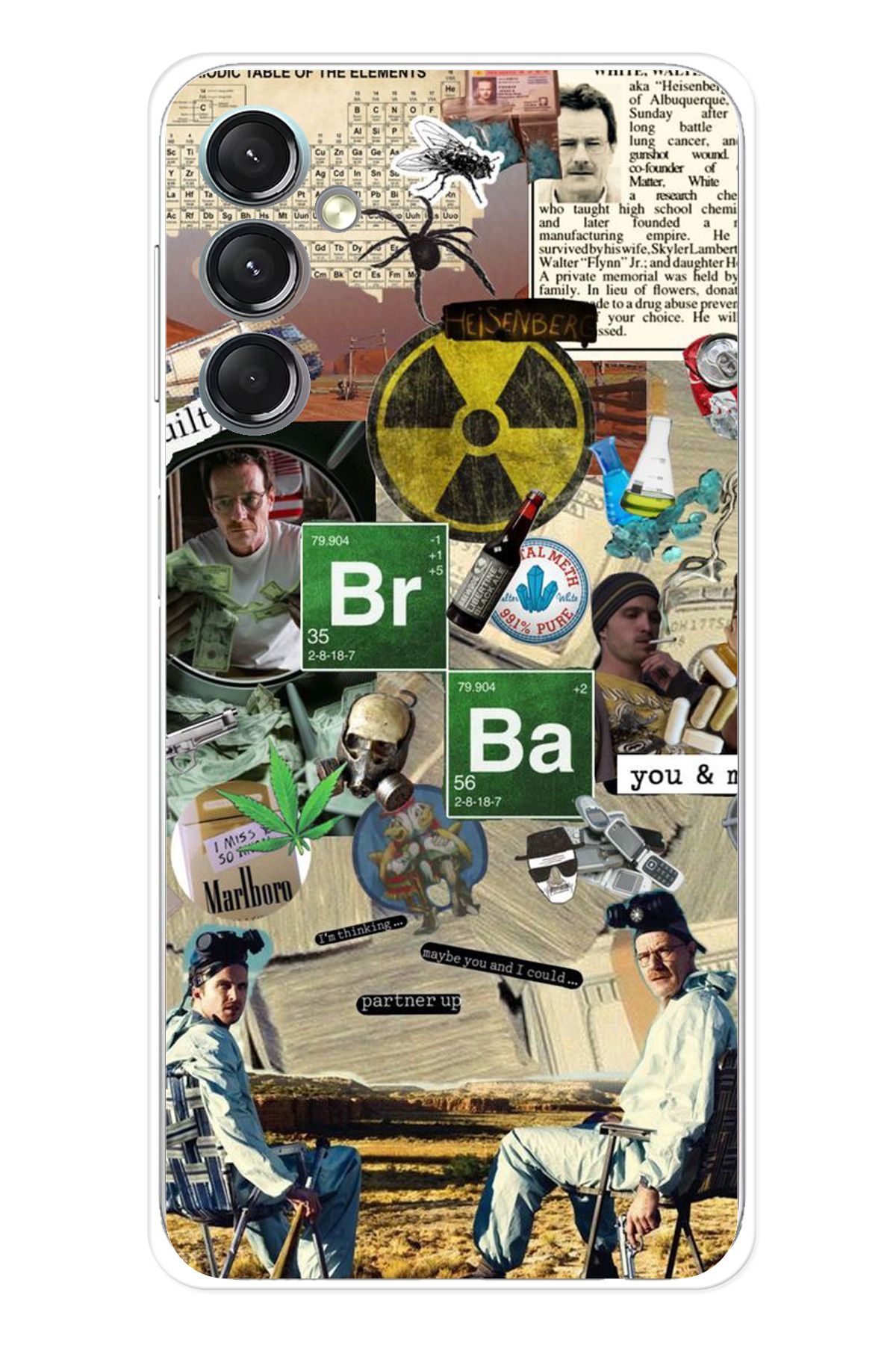 TechTree SAMSUNG Galaxy A24 Uyumlu Breaking Bad Kolaj Şeffaf Silikon Kılıf