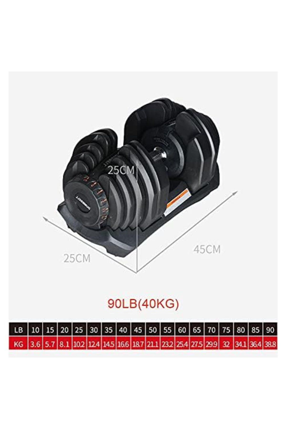 YALLA HomeGym-40KG PAIR of Automatic ADJUSTABLE DUMBBELLS with 17 Different Weights Adjustment and Weighing Board 4