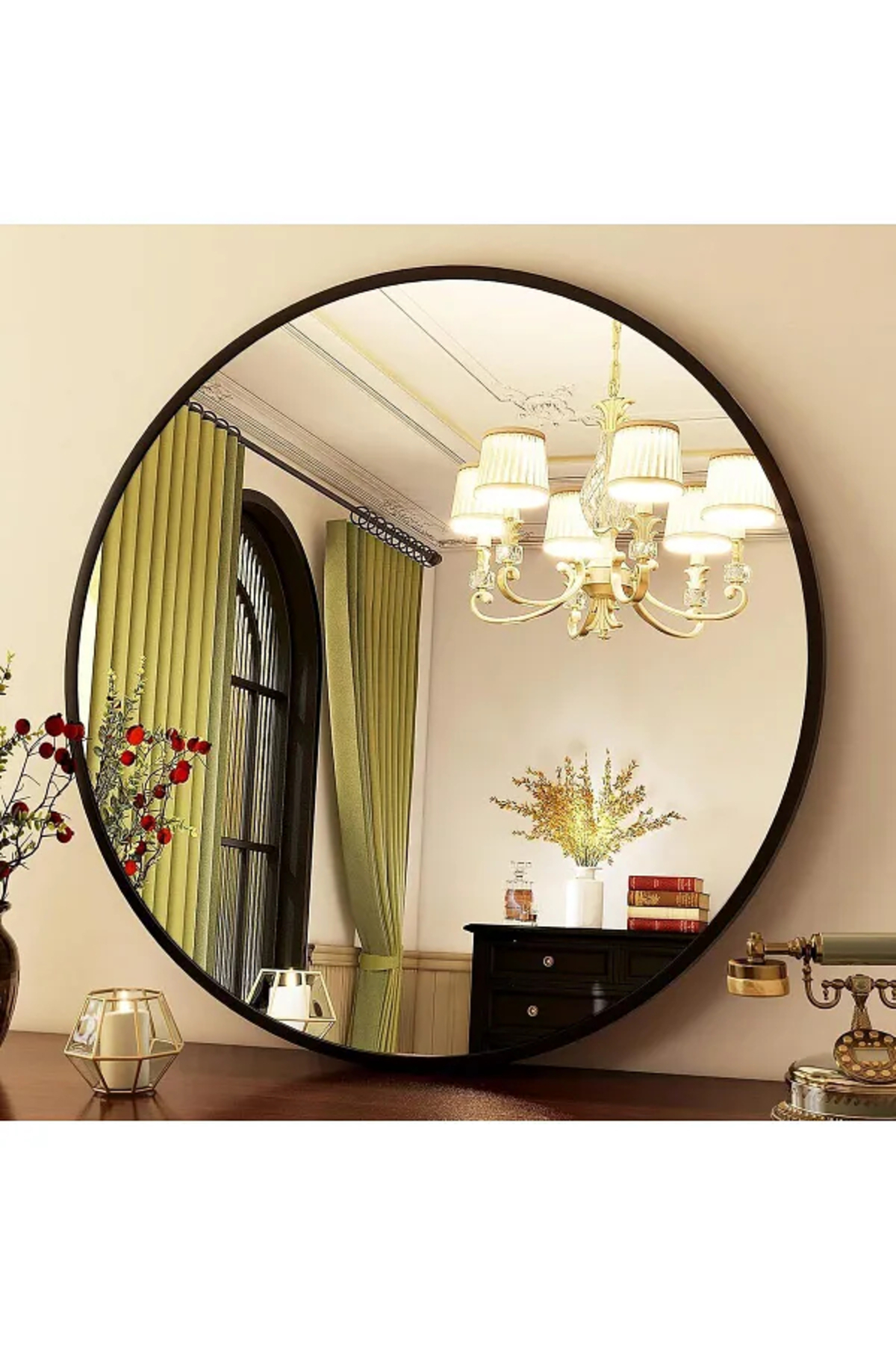 مرآة حائط بإطار من الالمونيوم 80*80، مثالية لديكور بيتك