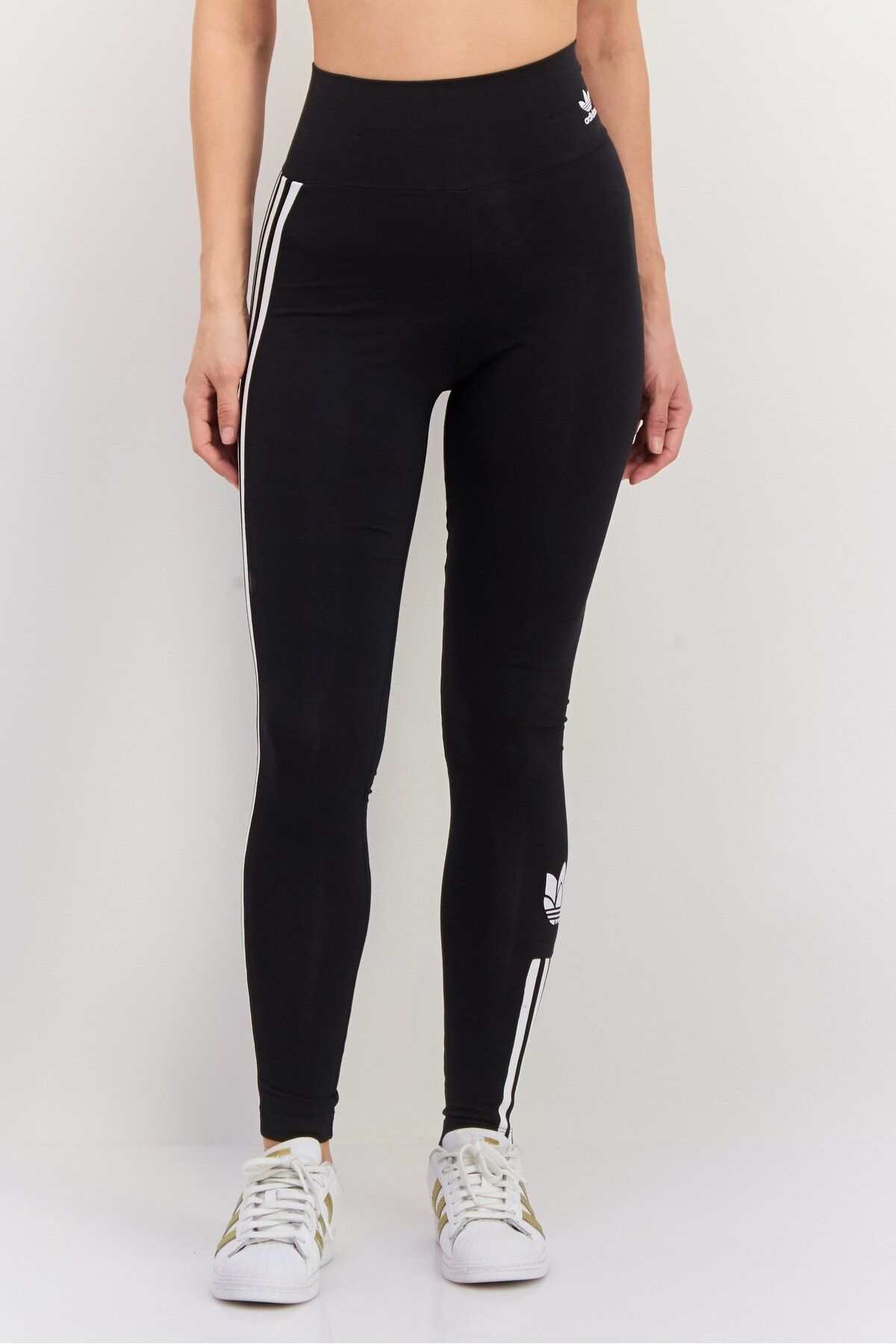 adidas-Women Sportswear Fit Brand Logo Training Tights, Black 1