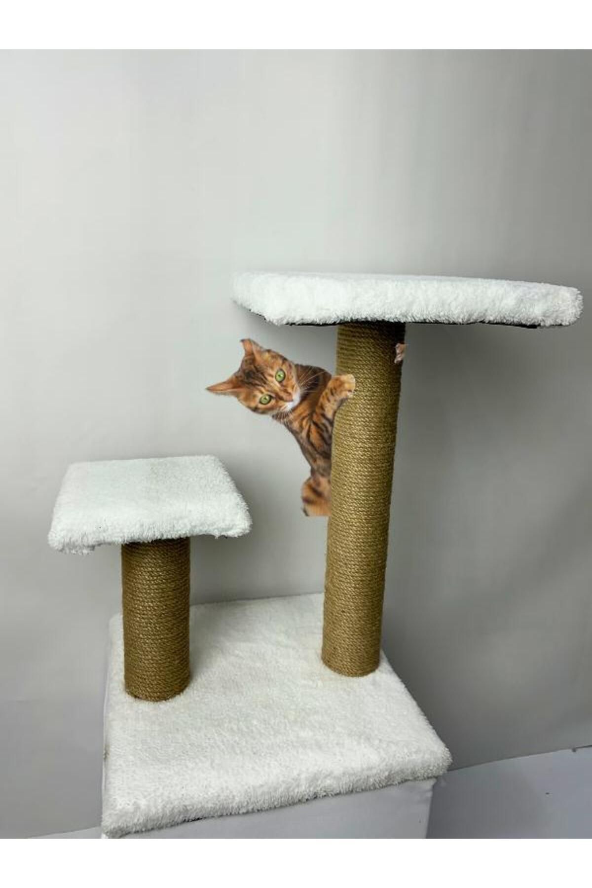 Komano Pontika-44 cm Cat Scratching Board with Two Steps/Stepl, Play, Exercise, Scratching, Resting Area 2
