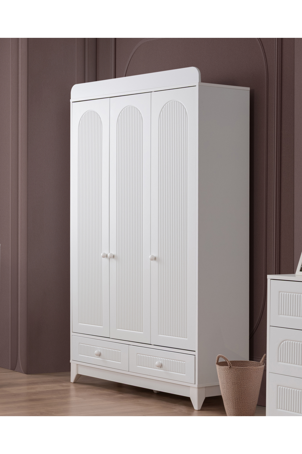 miracool Mira Beyaz 3 Kapılı Dolap / Gardrop fotoğrafı 3 (önizleme)