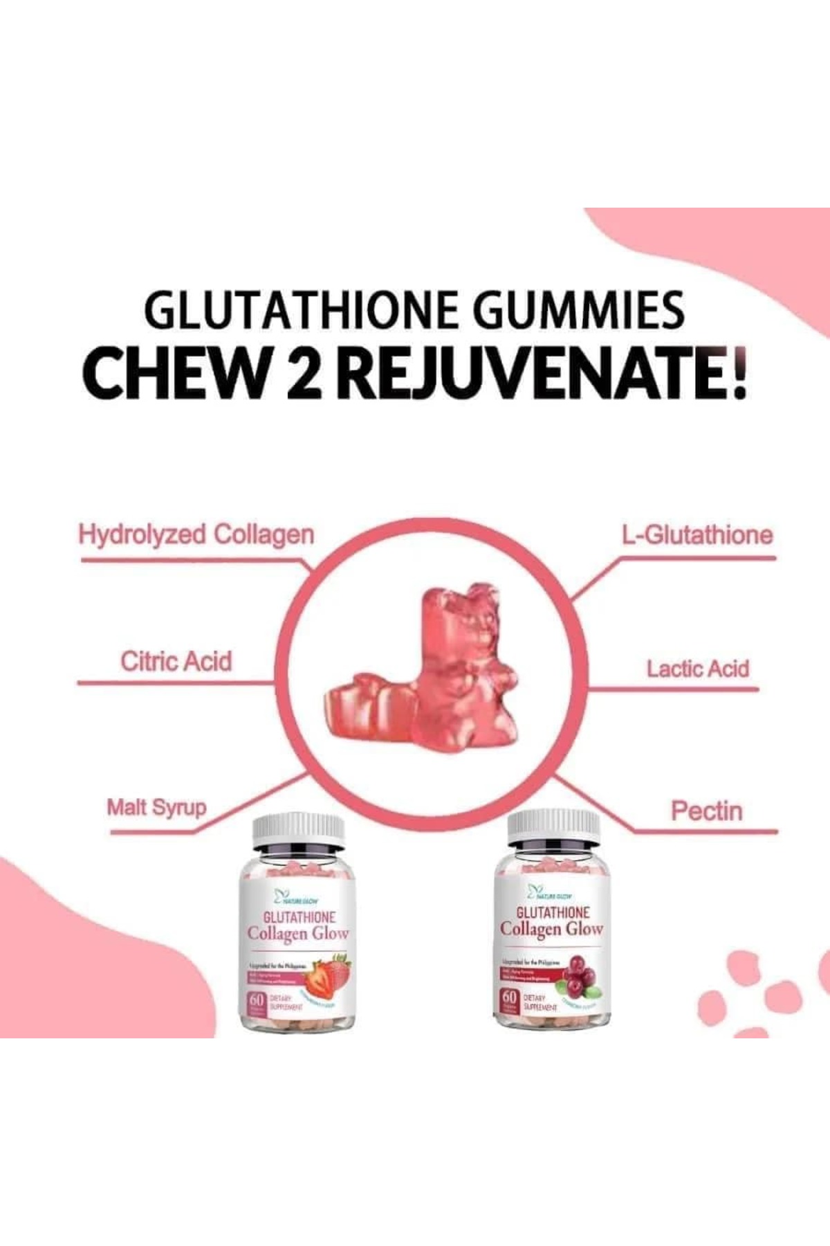 Nature Glow Glutathione Collagen glow (Strawberry & Cranberry)- Trendyol