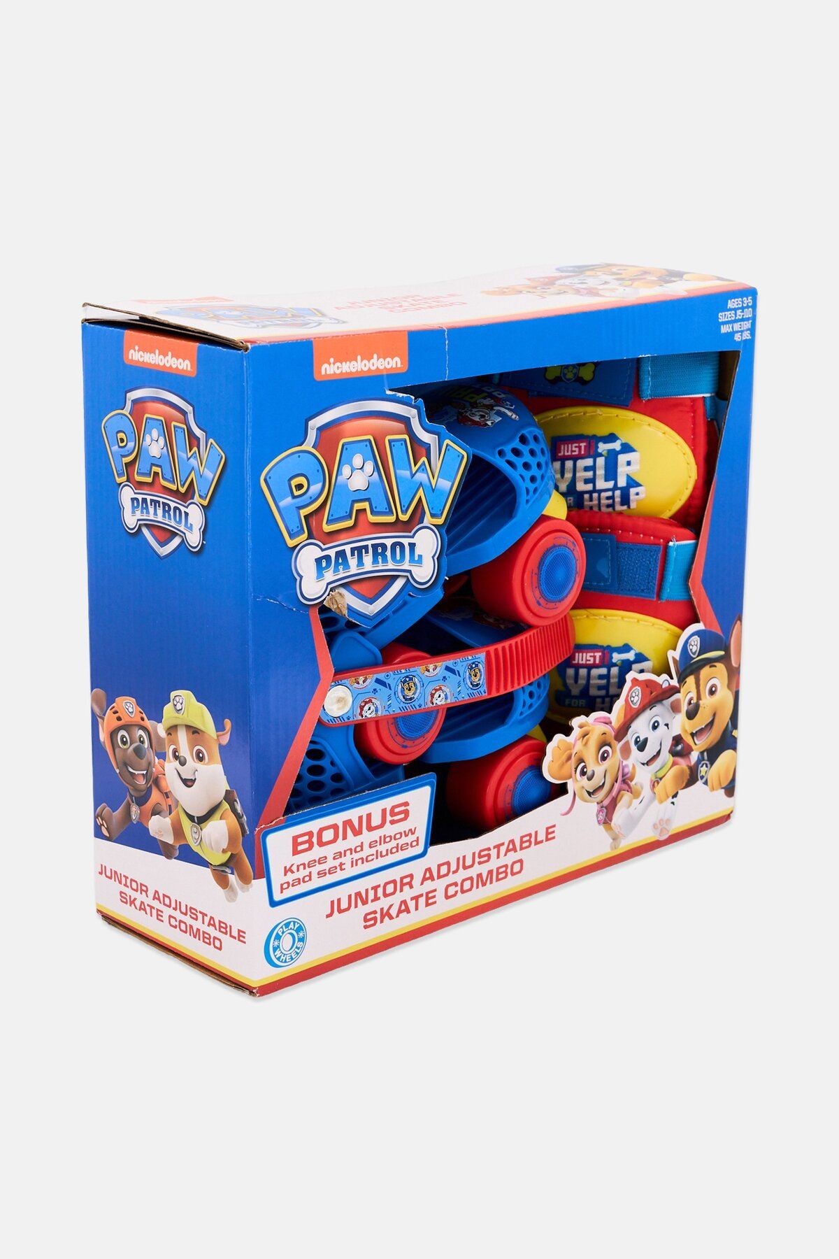 PAW PATROL-Junior Adjustable Skate With Knee And Elbow Pad Set, Multi Color 3