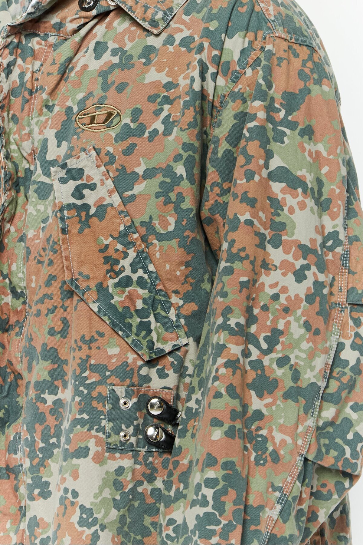 Diesel-Men Camouflage Parka Jacket, Army Green 3
