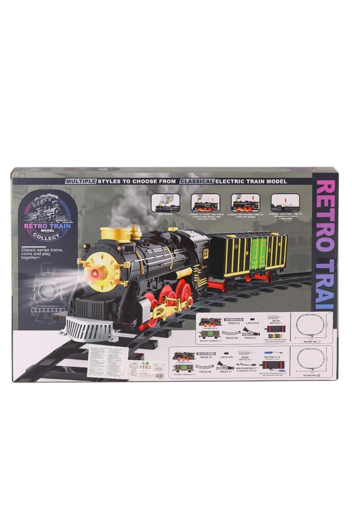 BLACK SPACE Nessiworld 699-69A Sesli Işıklı Şarjlı Dumanlı Tren Seti -Karsan Oyuncak