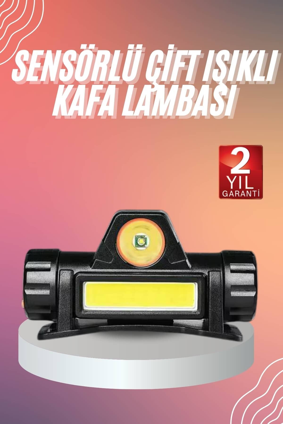ASTRALTECH Kafa Lambası Çalışma Işığı Kafa Feneri Şarjlı Mıknatıslı Fenerli