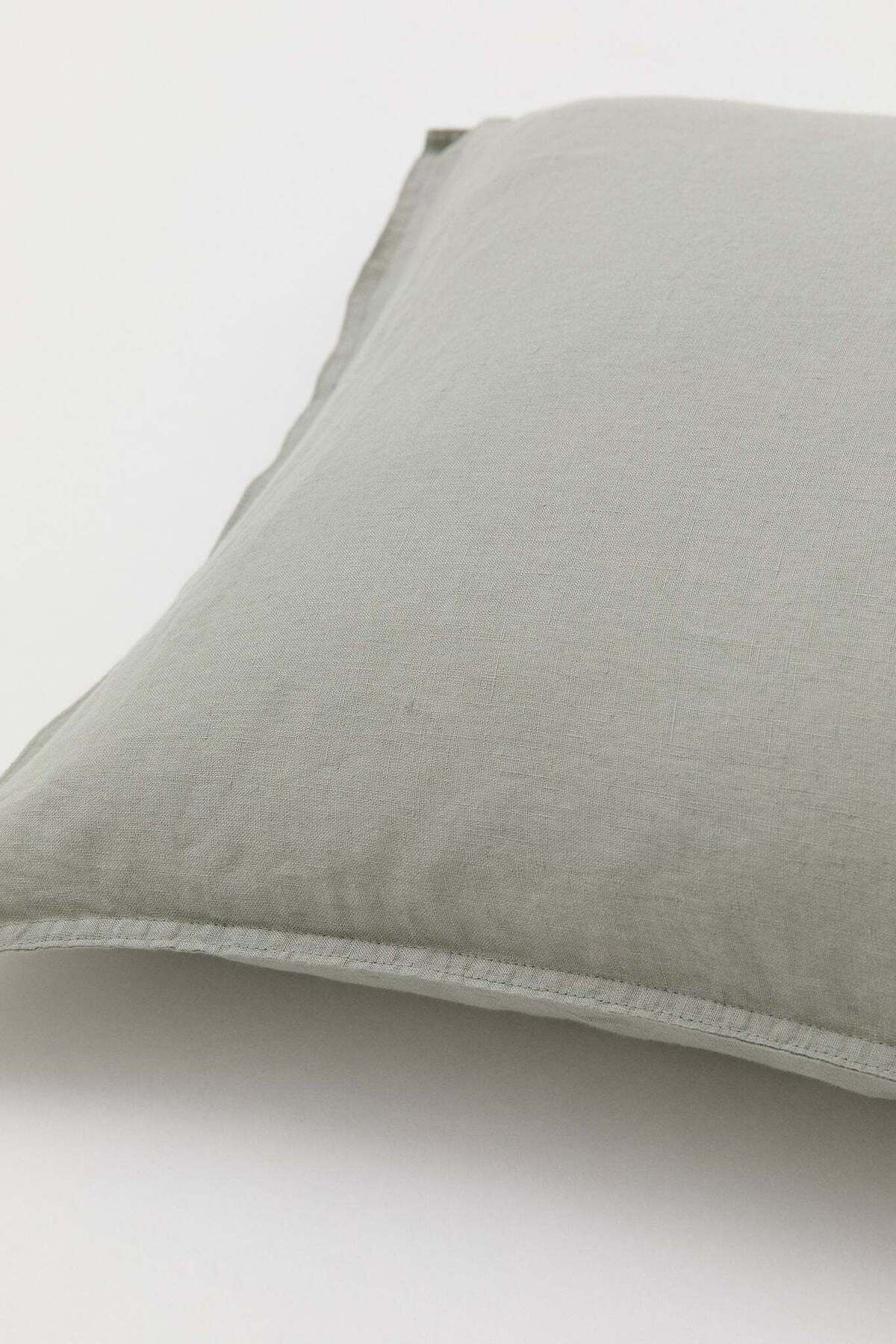 H&M-Washed linen pillowcase 4
