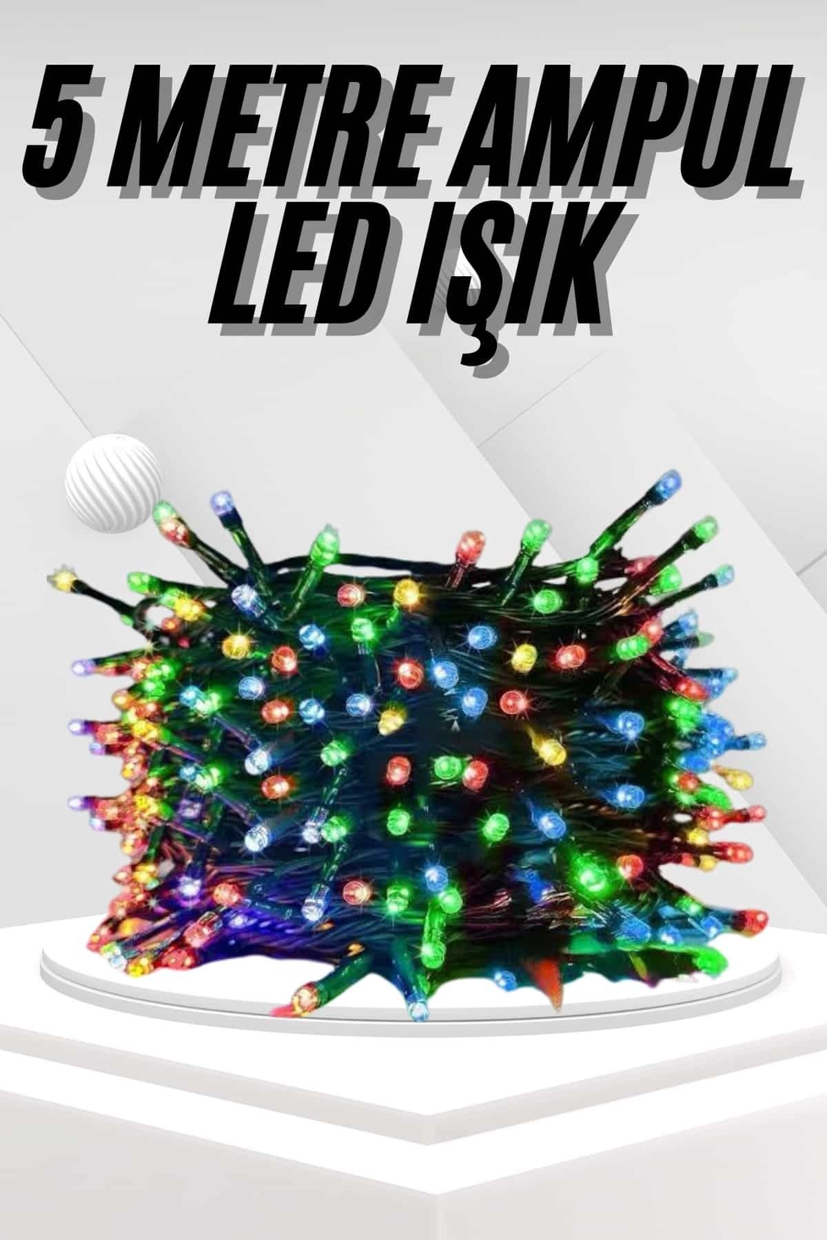 ASTRALTECH Ledli Fişli Led Dekor Lambası 5M RGB Yılbaşı Ağacı Işığı