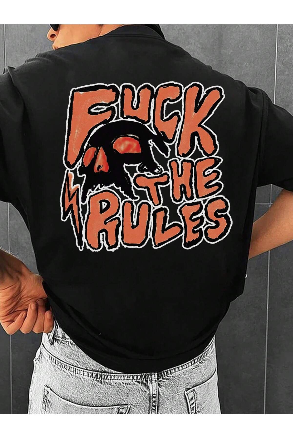 cc collection Fuck The Rules Erkek Oversize T-shirt