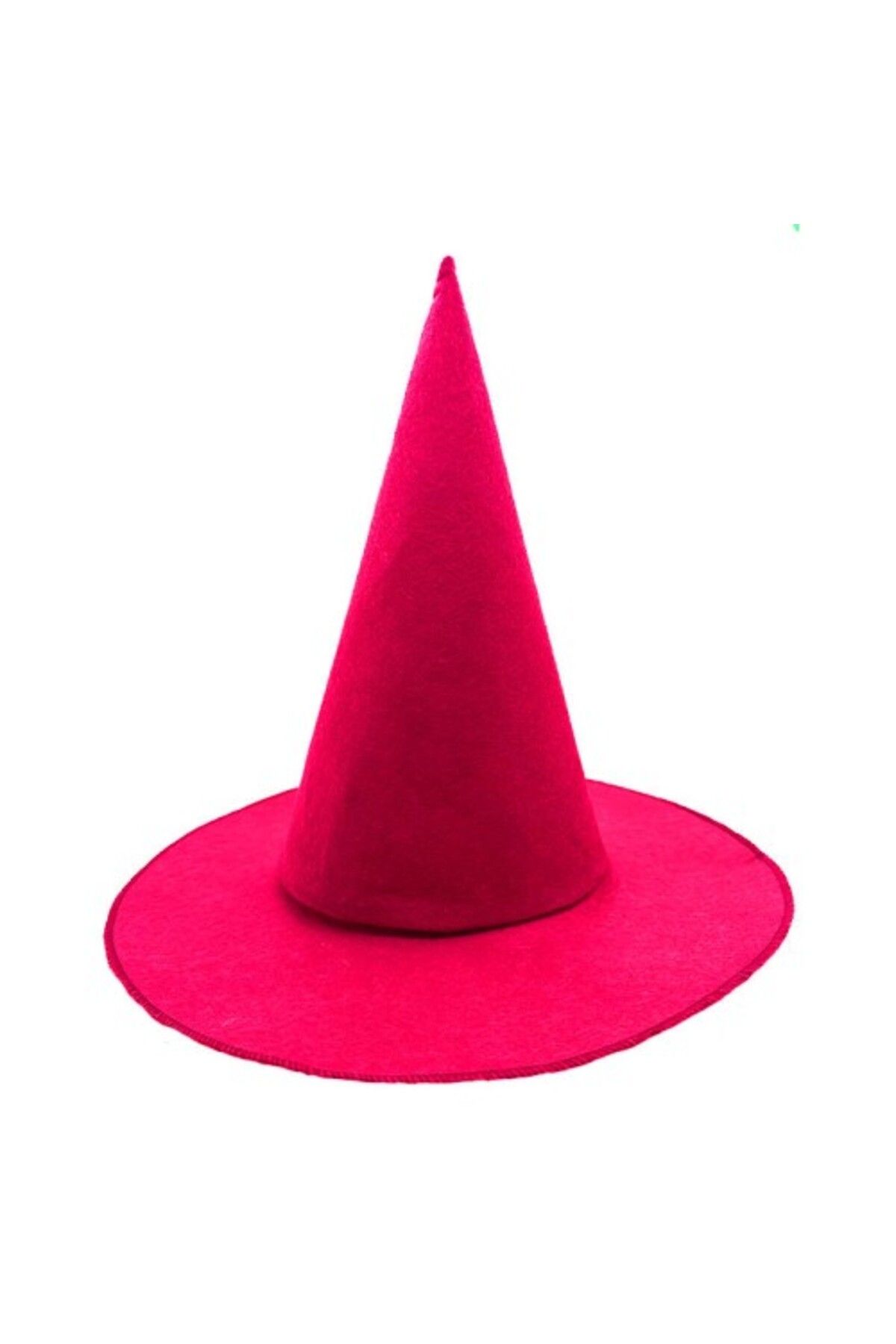 İsmiyle Al Pembe Fuşya Renk Keçe Cadı Şapkası Yetişkin Çocuk Uyumlu 35X38 cm
