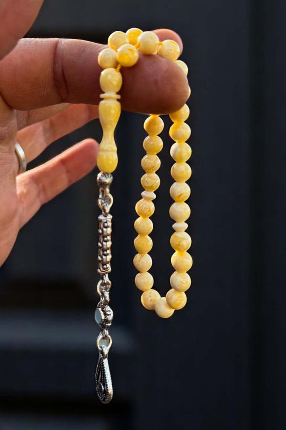 Men's Beirut Drop Amber Wrist Size Rosary