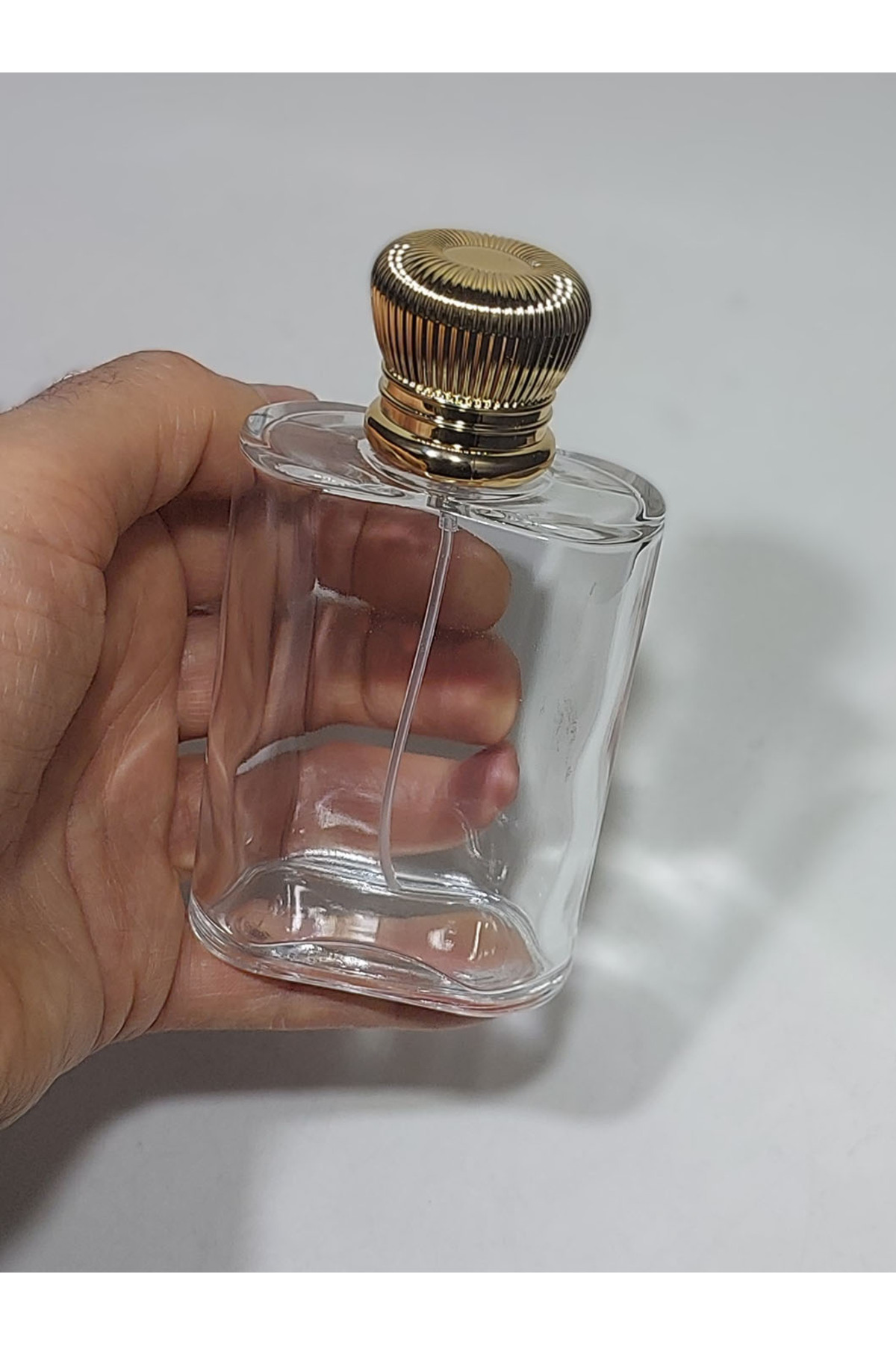 Paradise 1 Adet 100 ml Cam Kolay Kapama Sprey Kolonya Boş Parfüm Şişe taç Gold Model Kapaklı cıo
