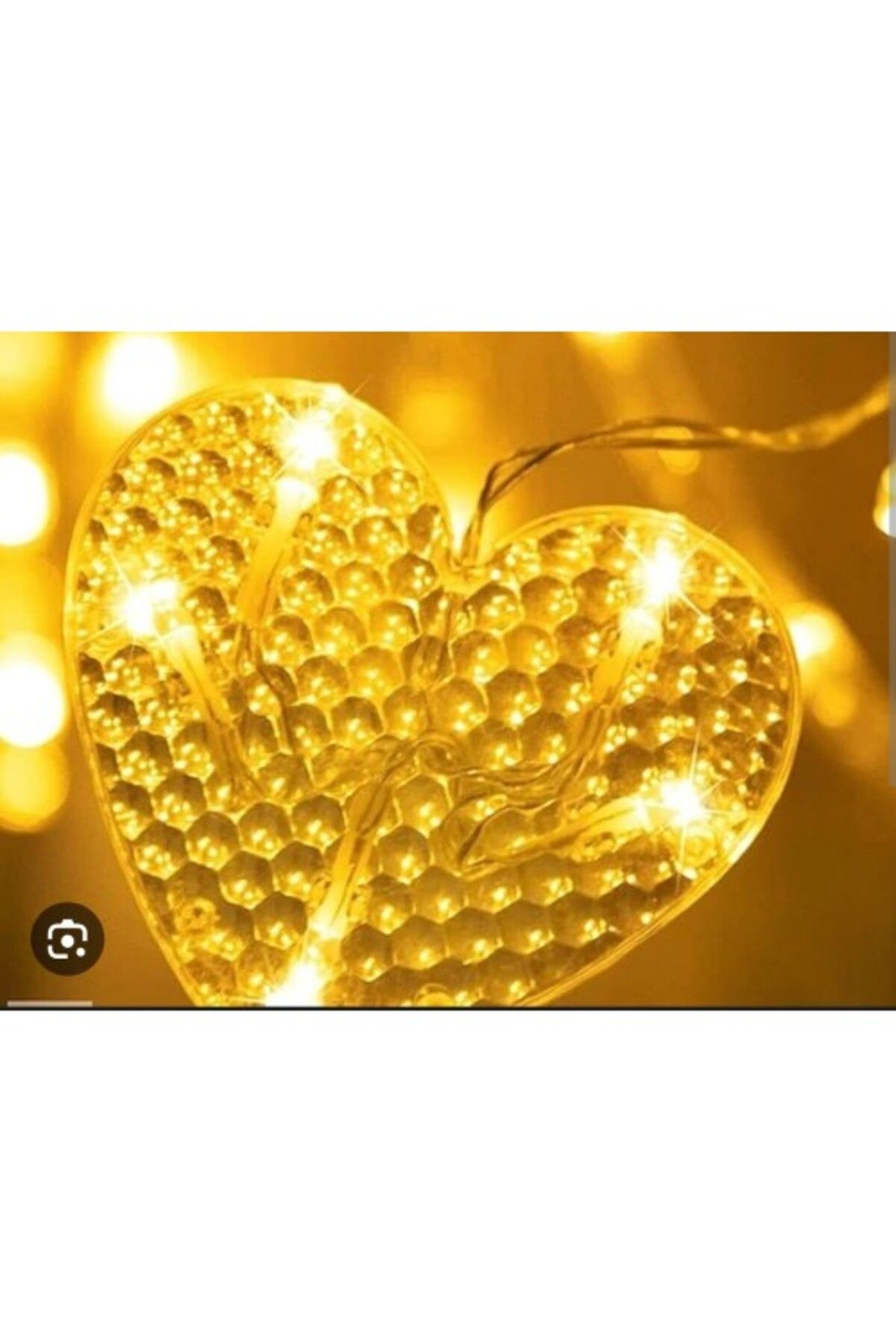BYR Fırsat Byr Kalp Perde Led 3M 6 Sıra 12 Adet Kalp Led Işık Gün Işığı Yeni