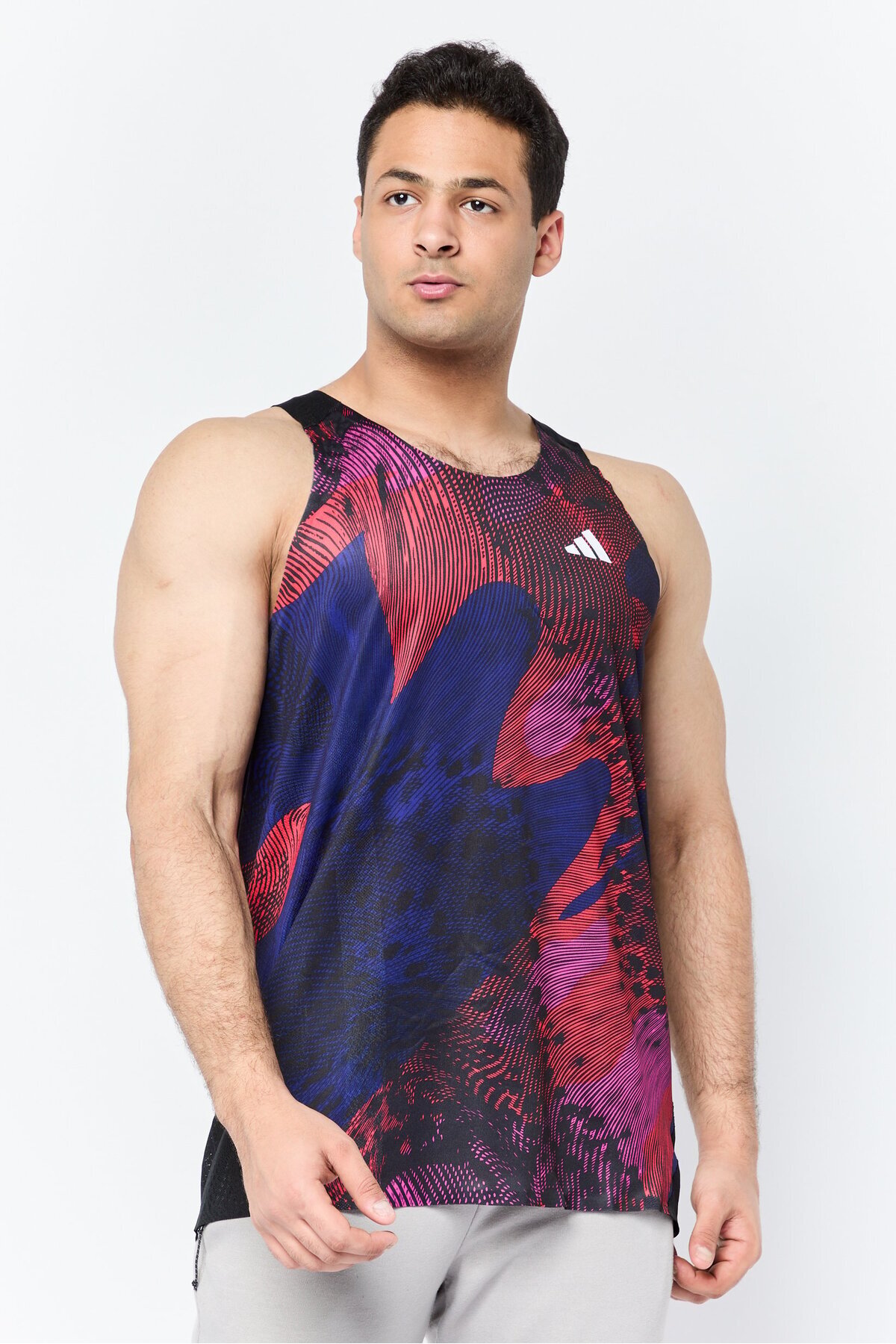 adidas-Men Sportswear Fit Brand Logo Training Vest, Black 1