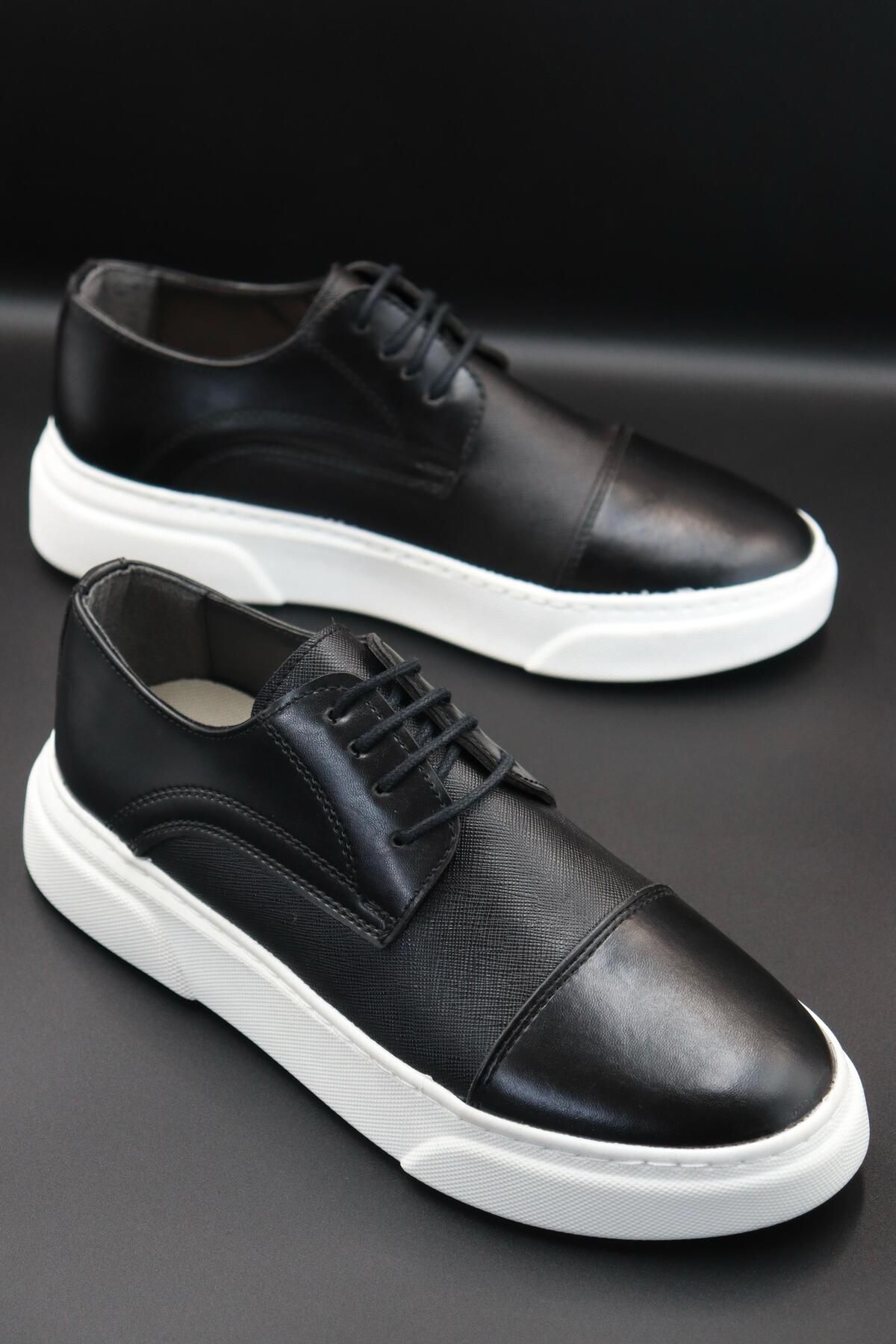 Sanvio Tarzkar Erkek Siyah Günlük Esnek Rahat Dikişli Hafif Eva Taban Yürüyüş Garantili Spor Ayakkabı Sneakers
