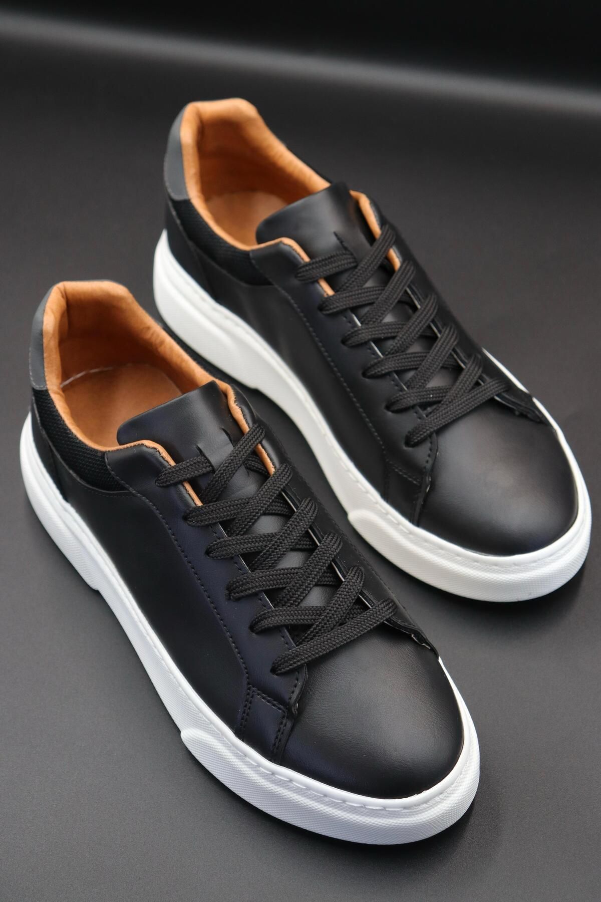 Sanvio Tarzkar Erkek Siyah Günlük Esnek Rahat Dikişli Hafif Eva Taban Yürüyüş Garantili Spor Ayakkabı Sneakers