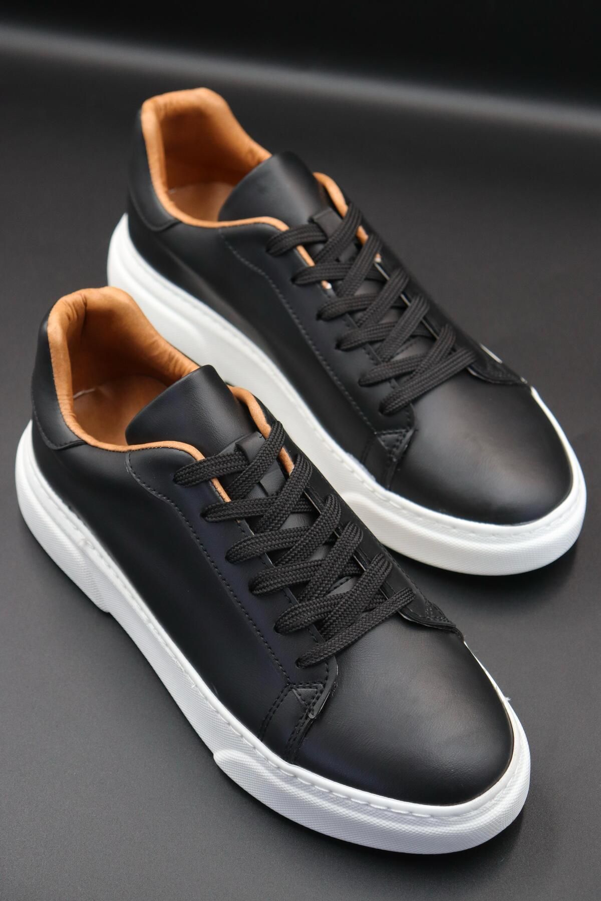 Sanvio Tarzkar Erkek Siyah Günlük Esnek Rahat Dikişli Hafif Eva Taban Yürüyüş Garantili Spor Ayakkabı Sneakers