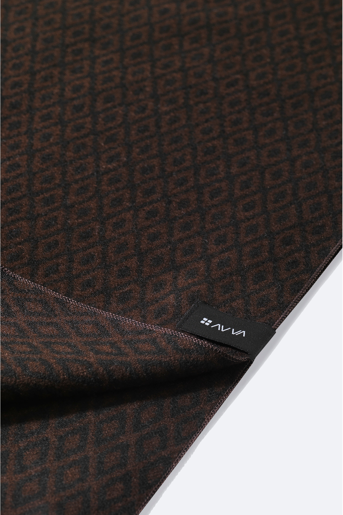 Avva-Men's Brown Viscose Blended Tasseled Patterned Shawl A42Y9402 3