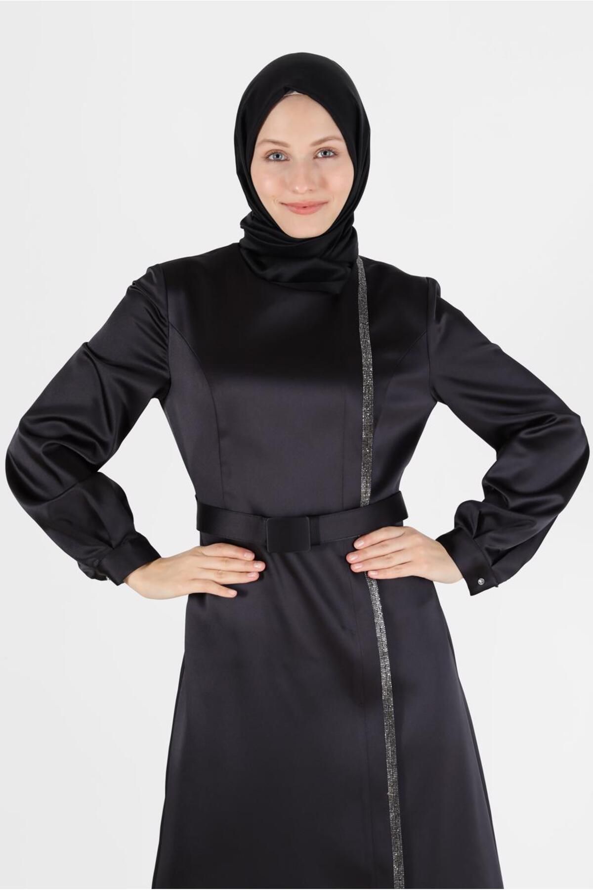 لباس ساتن طرح دار سنگی 42417 Alvina