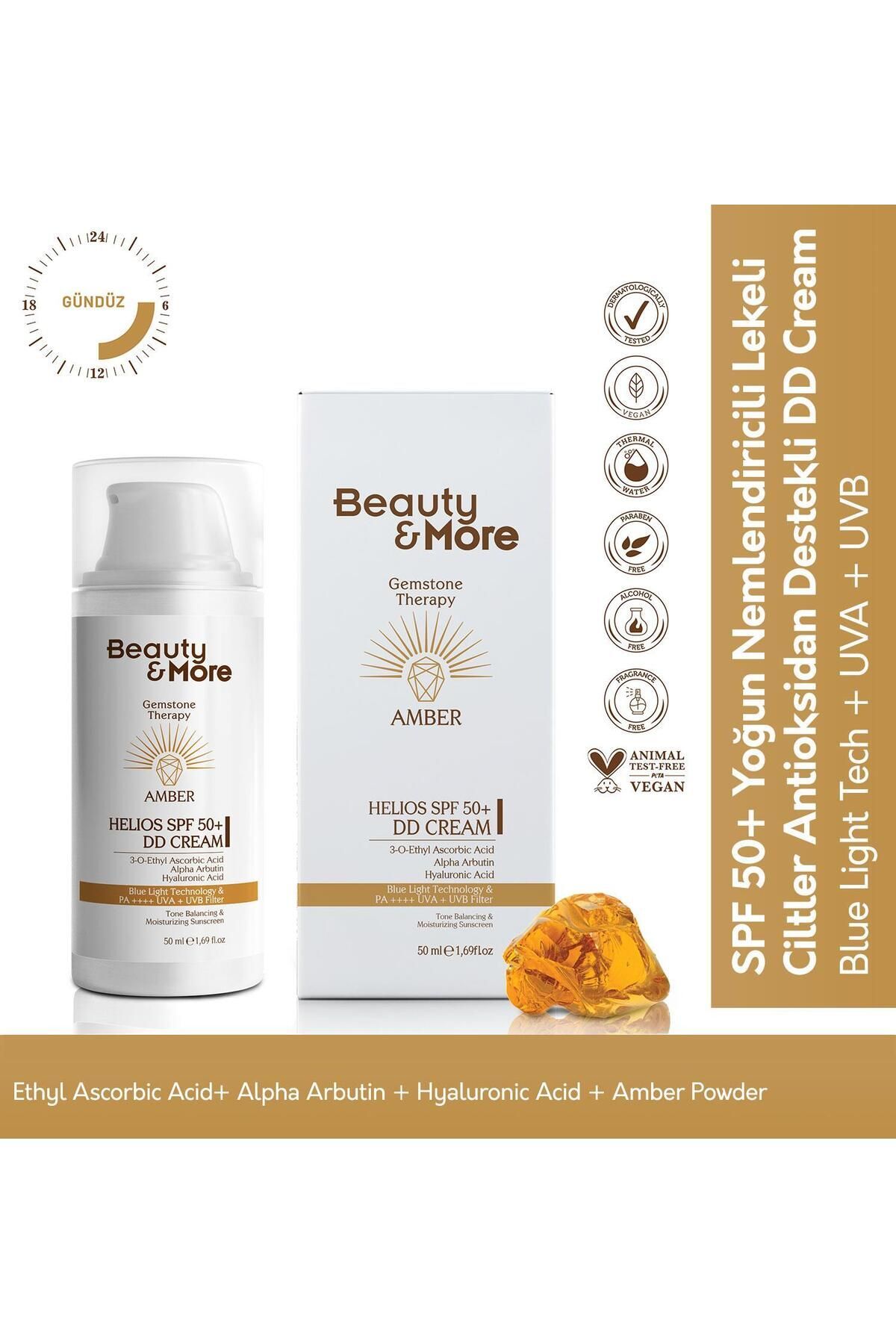 BeautyandMore Beauty&more Amber Helios Spf 50 Dd Krem Formlu Güneş Kremi 50 ml Ethyl Ascorbic Acid Alpha Arbutin