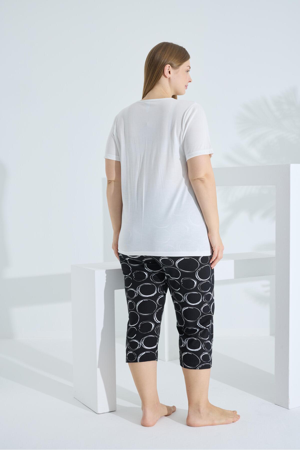 Etoile-Bamboo Soft Fabric Short Sleeve Capri Suit 71040 8