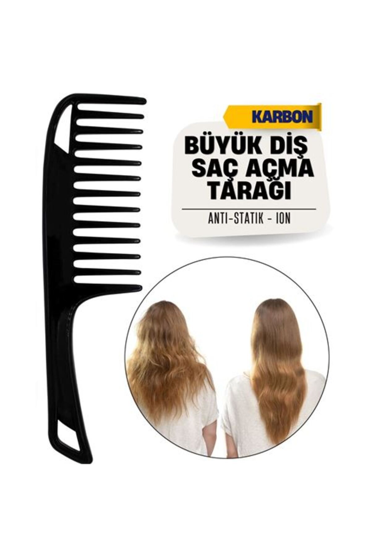 karadağsb Büyük Diş Geniş Saç Açma Tarağı