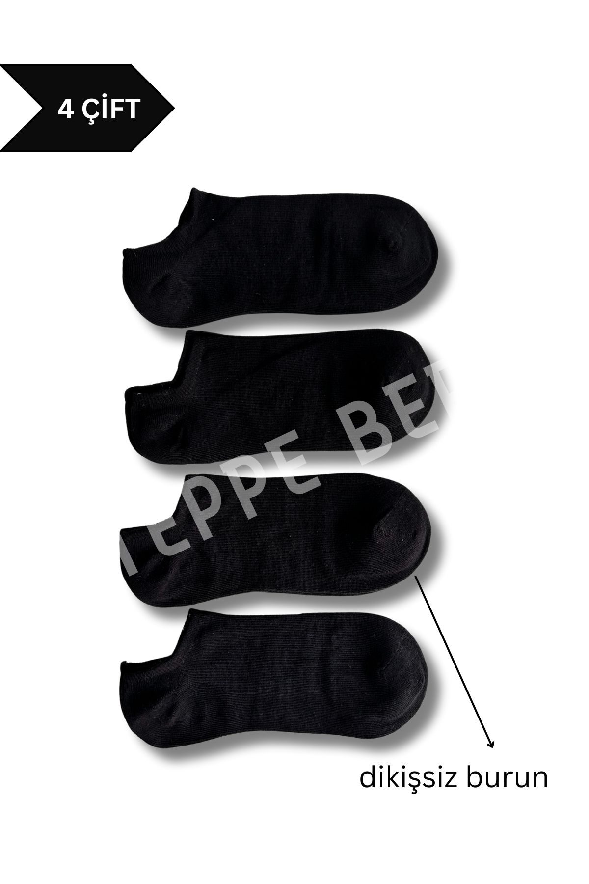 4 Çift Erkek Dikişsiz Soft Koton Sneaker Çorap