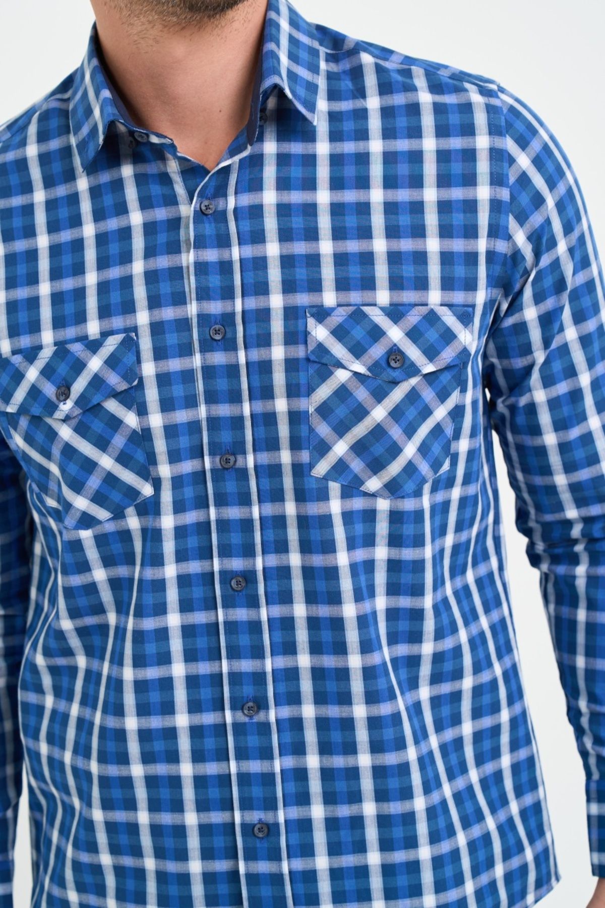 Lee Cooper-Regular men's shirt with pattern and patch pockets 3