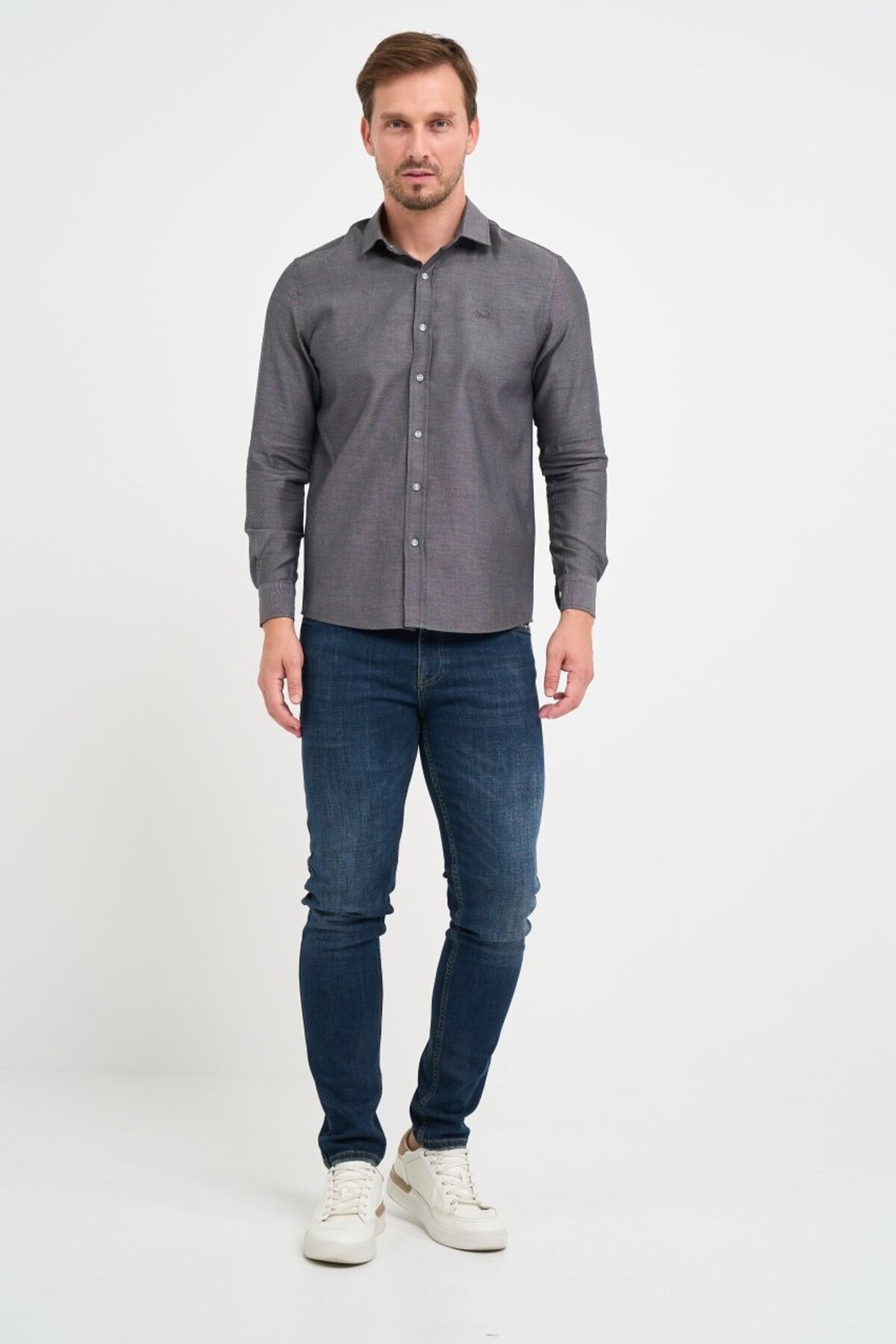 Timeout-Men's regular long-sleeved shirt with applied logo 8