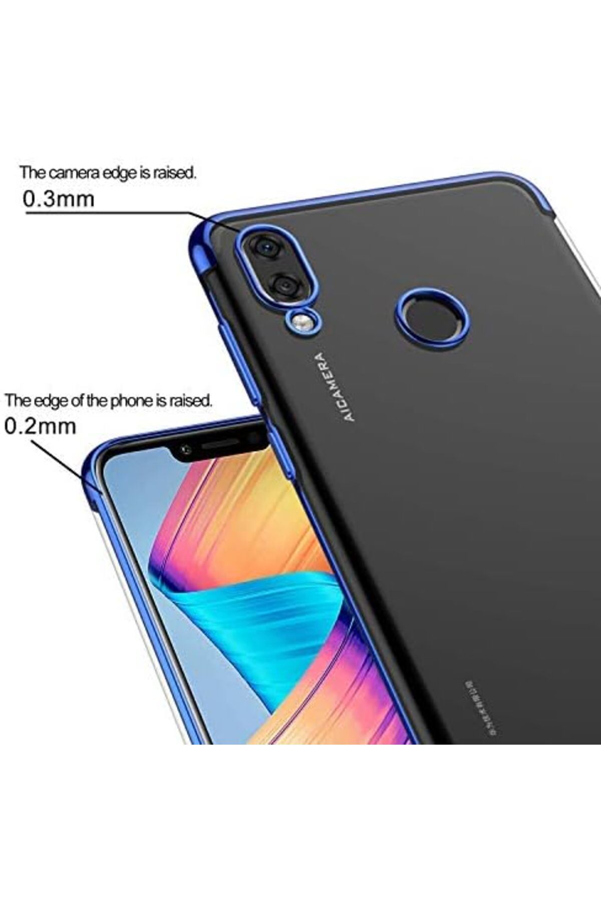 mazıdağı mazzıdağ Honor Play için Kılıf Skyfall Transparent Clear Mavi [Honor Play ile Uyumlu Kılıf -