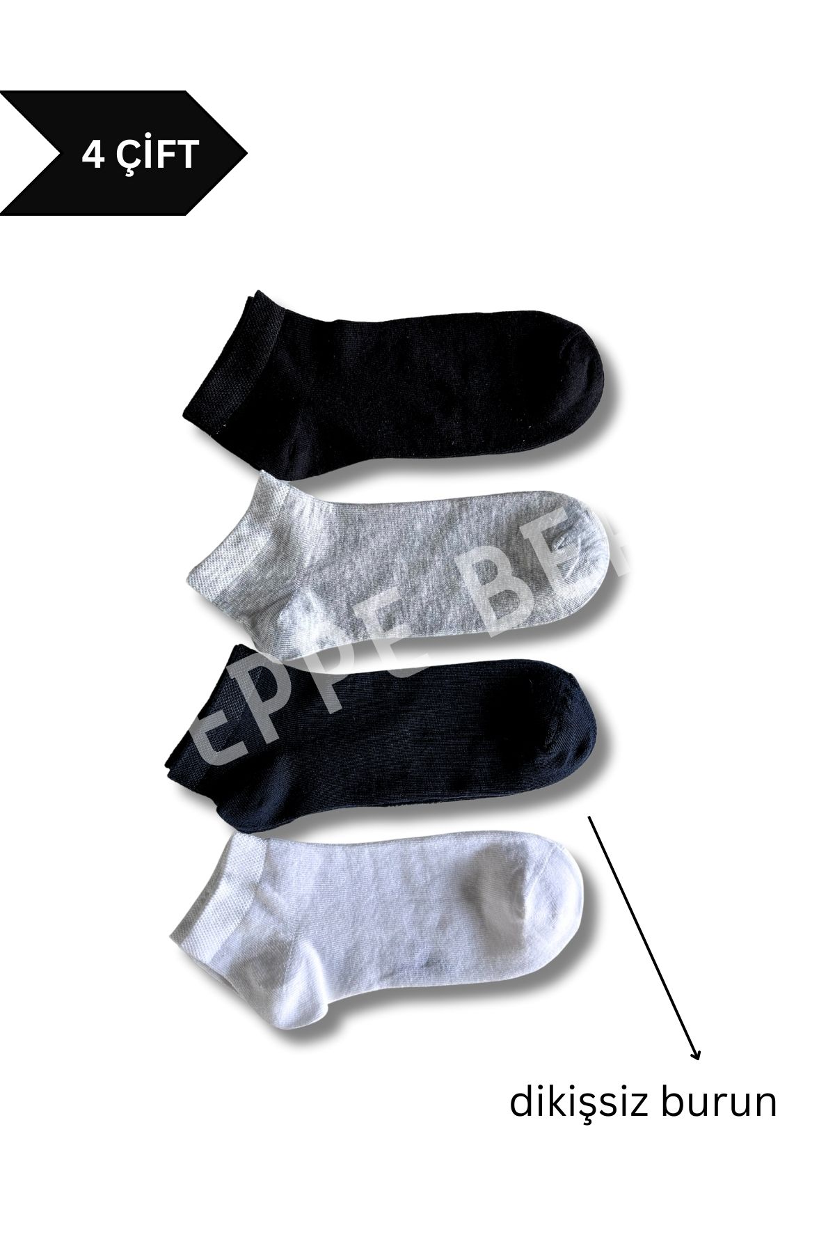 4 Çift Erkek Dikişsiz Soft Koton Patik Çorap