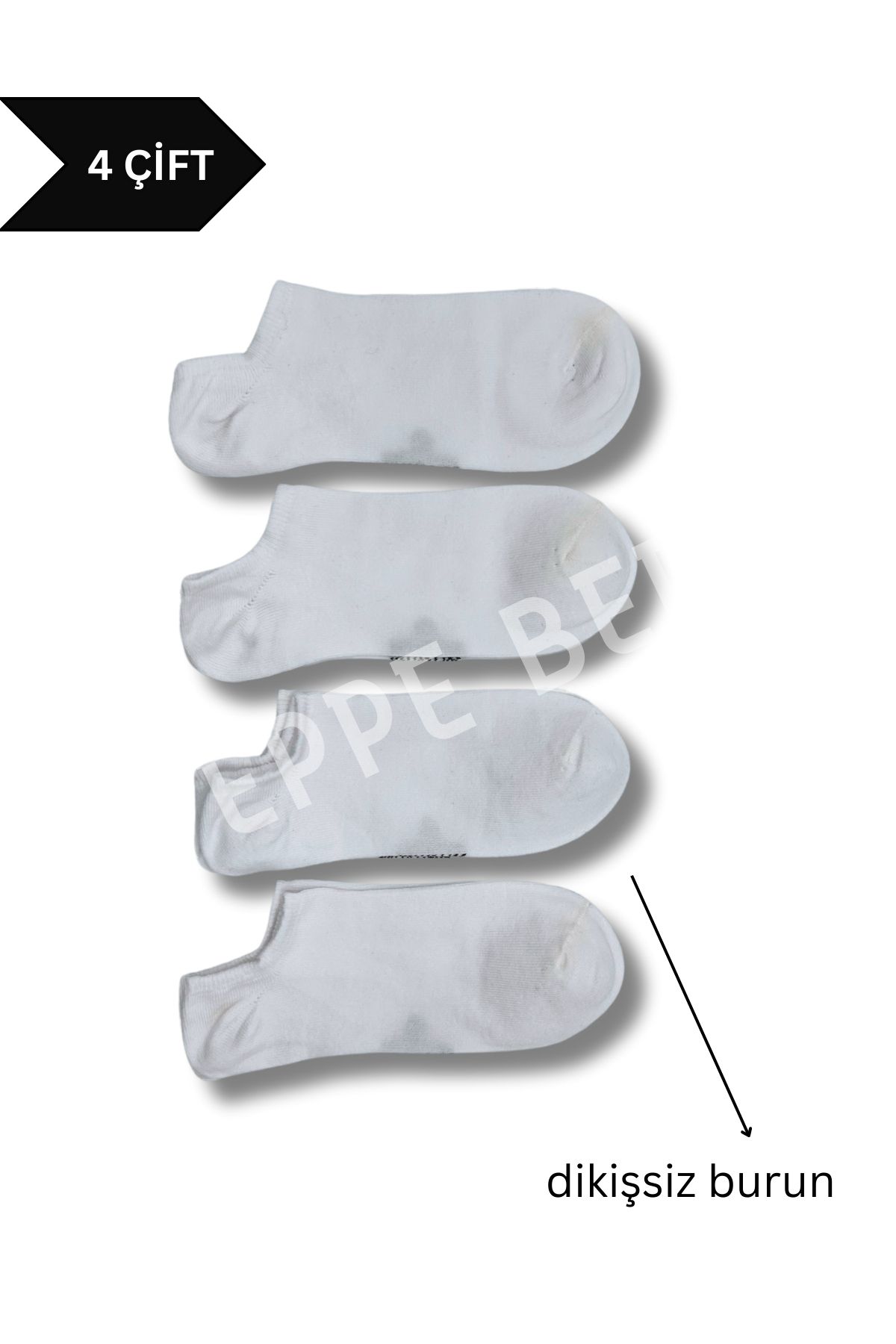 4 Çift Erkek Dikişsiz Soft Koton Sneaker Çorap