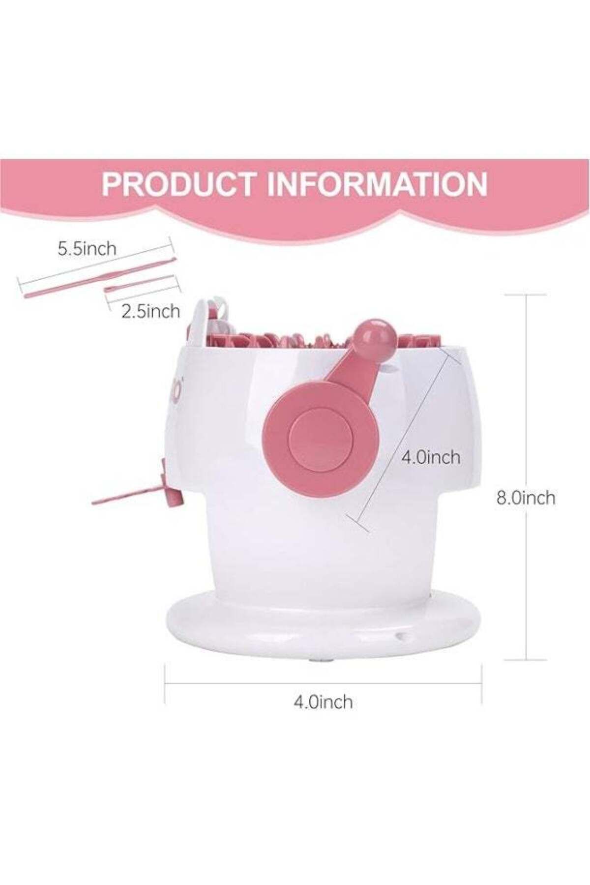 COOYA-Children's DIY knitting machine set toys, 22 needles, 2 modes, safe and durable, easy to use, pink 5