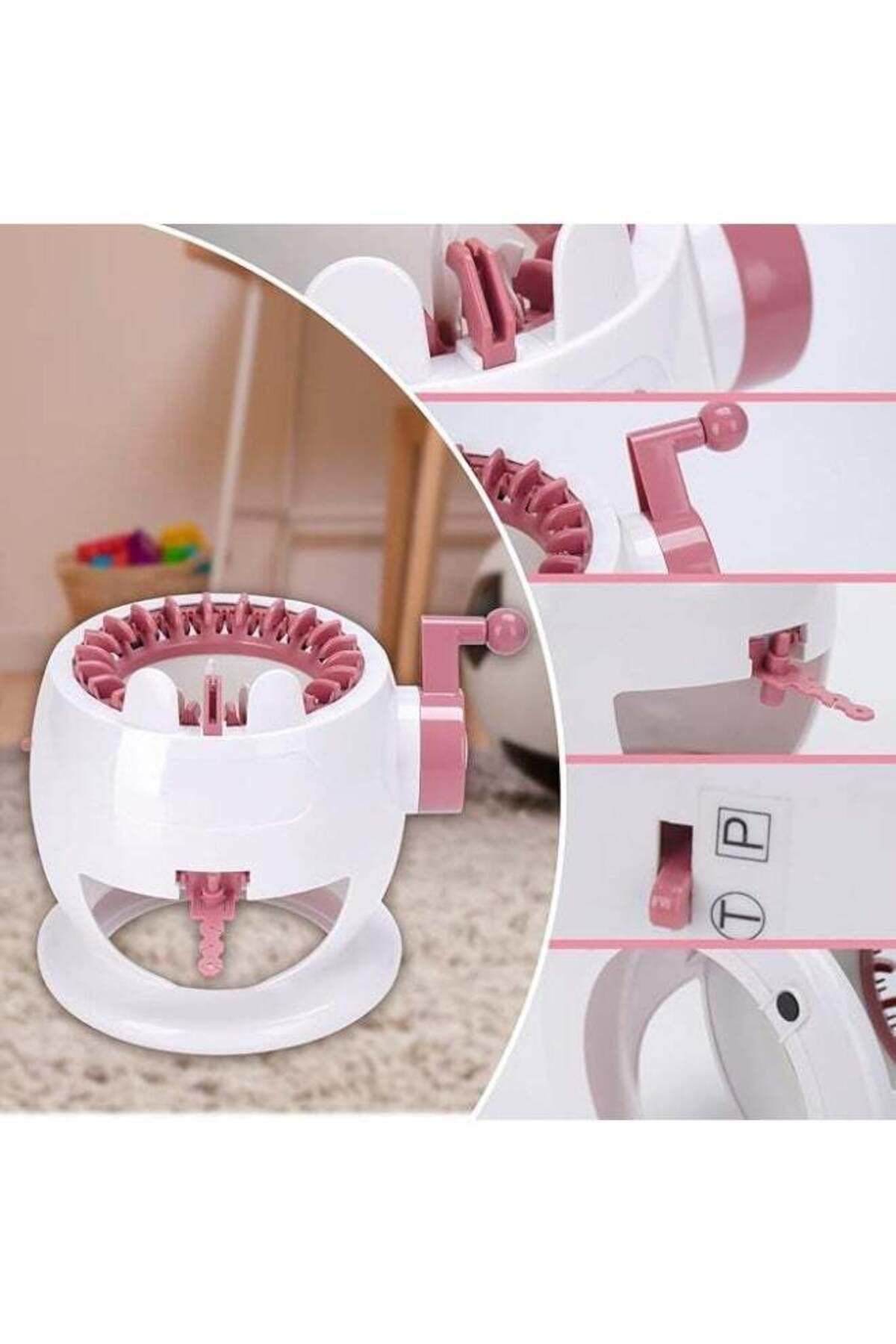 COOYA-Children's DIY knitting machine set toys, 22 needles, 2 modes, safe and durable, easy to use, pink 7