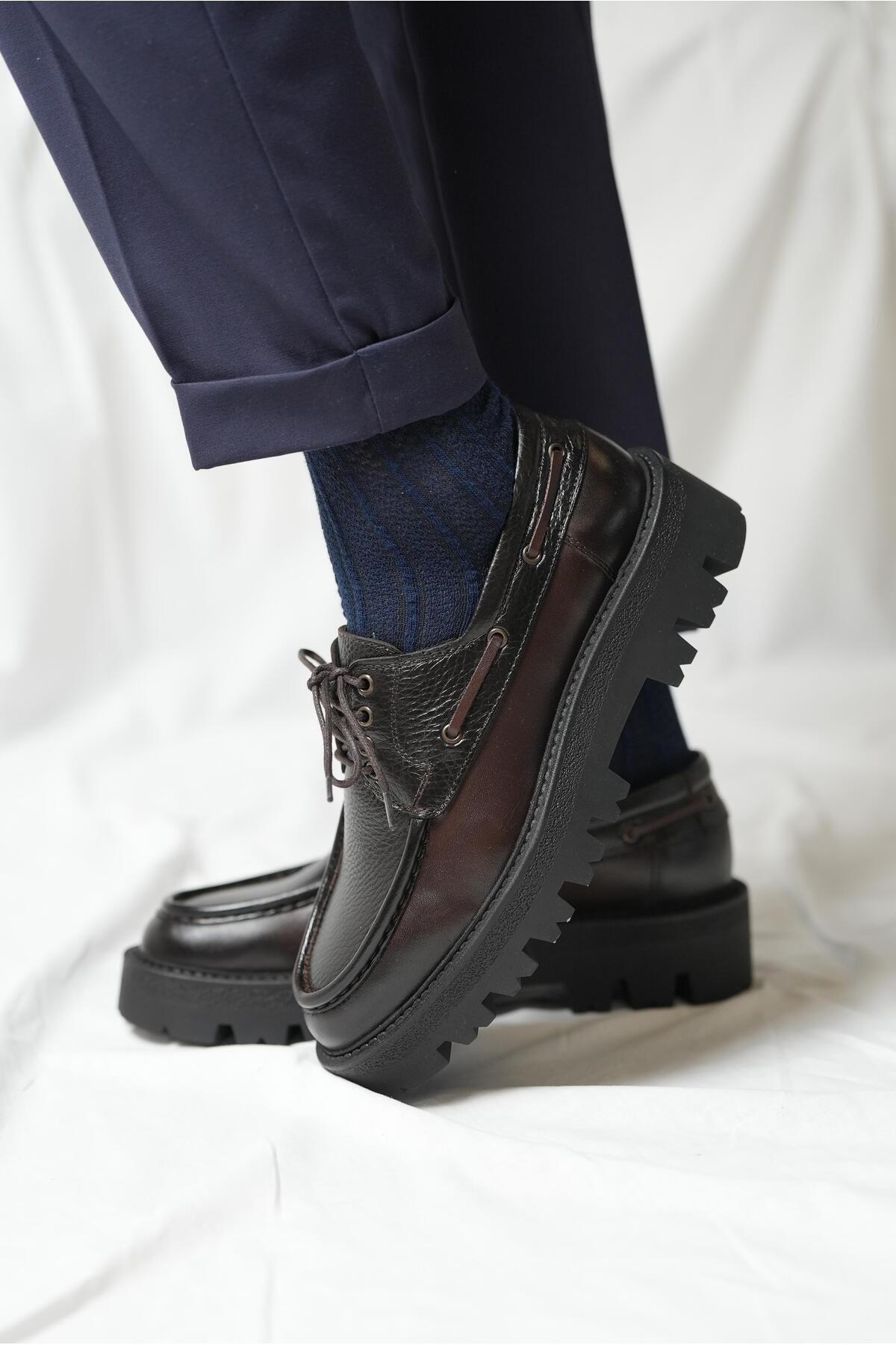 TETRİ-Pantofi casual maro pentru bărbați, model Ortega, din piele naturală 6