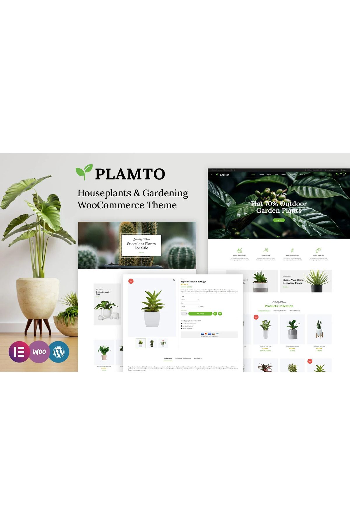 hemen tasarım Plamto - Houseplants & Gardening Store Elementor WooCommerce Teması