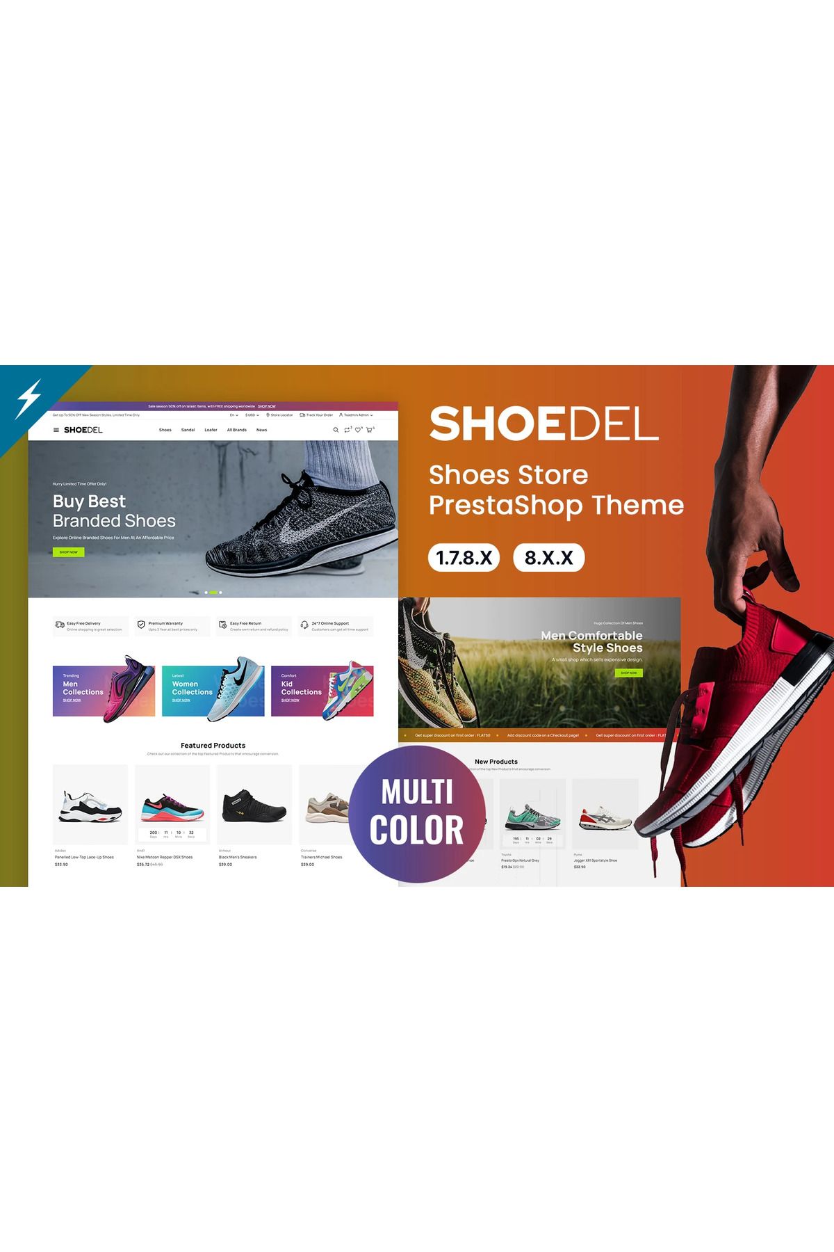 hemen tasarım Shoedel - Shoes and Accessories Store PrestaShop Teması