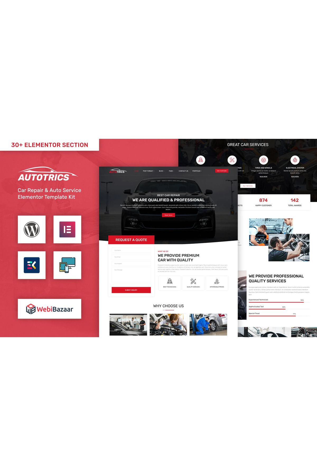 hemen tasarım Autotrics - Automobile & Car Accessories Shop Wordpress Teması