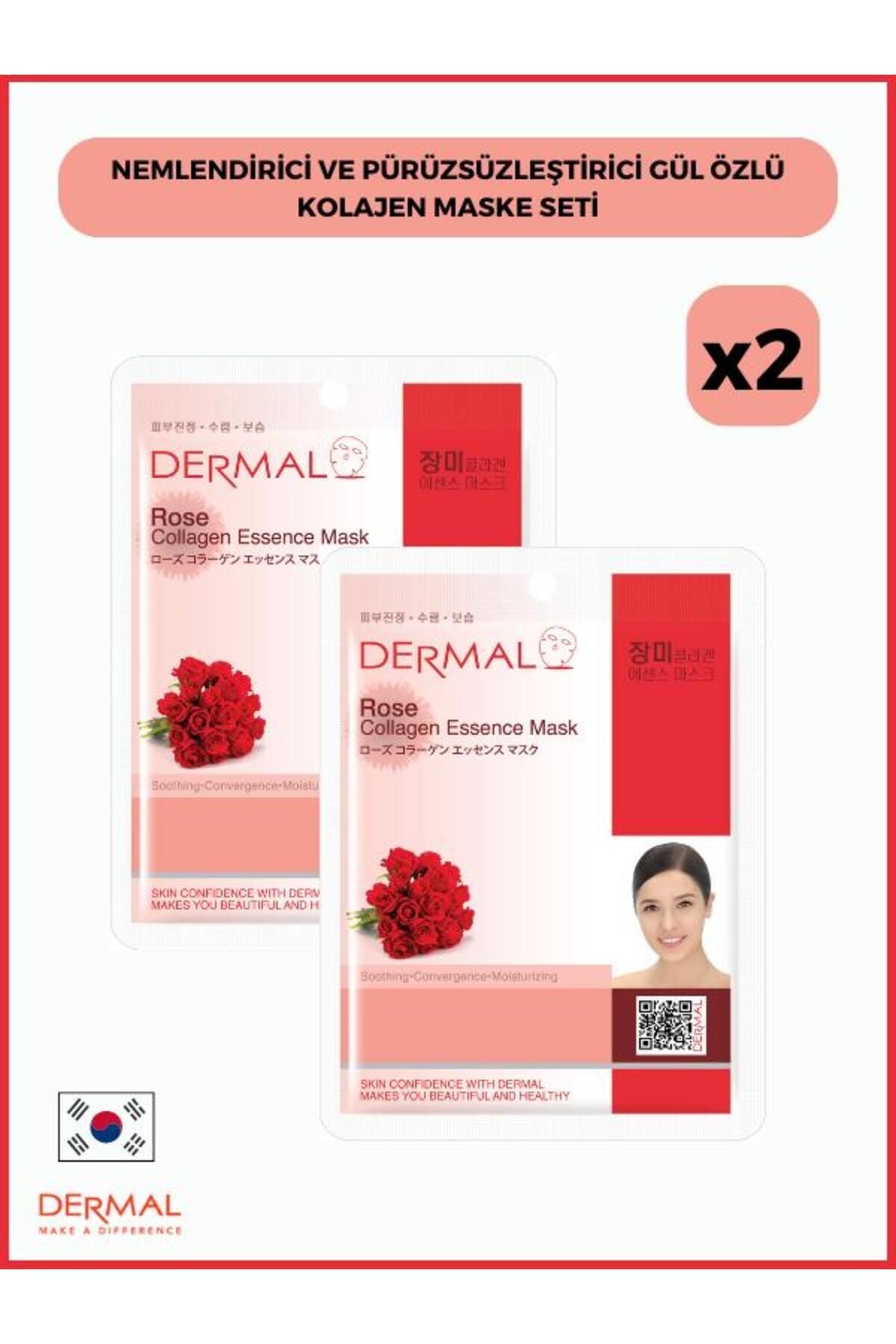 Dermal-Moisturizing and Smoothing Rose Extract Collagen Mask Set 1