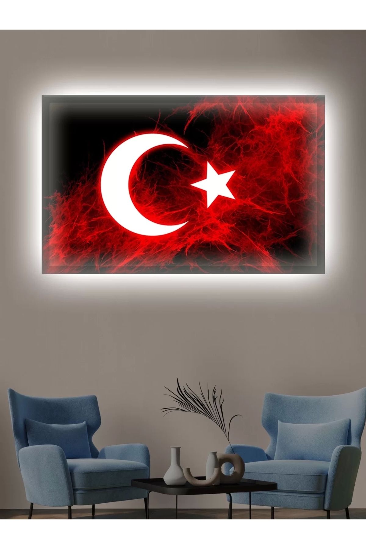 feifei Led Işıklı Türk Bayrağı Tablo (şanlı Bayrağımız)