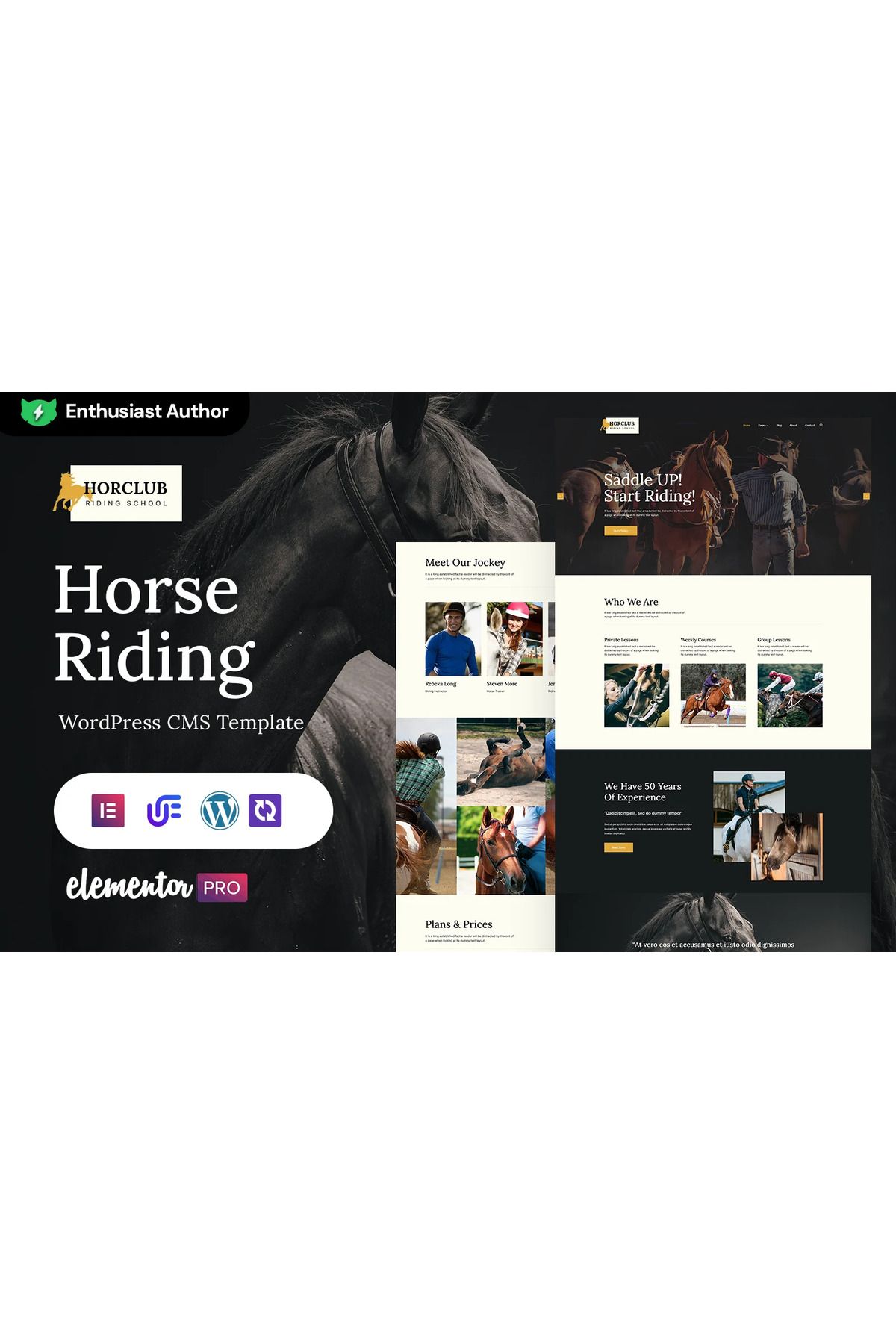 hemen tasarım Horclub - Horse Riding And Equestrian Center Wordpress Teması