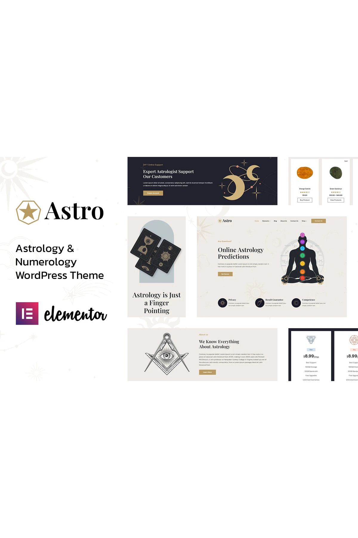 hemen tasarım Astro - Horoscope and Astrology Wordpress Teması