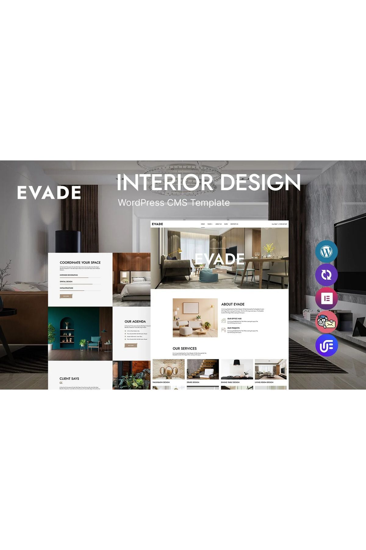 hemen tasarım Evade - Interior Design Studio WordPress Teması