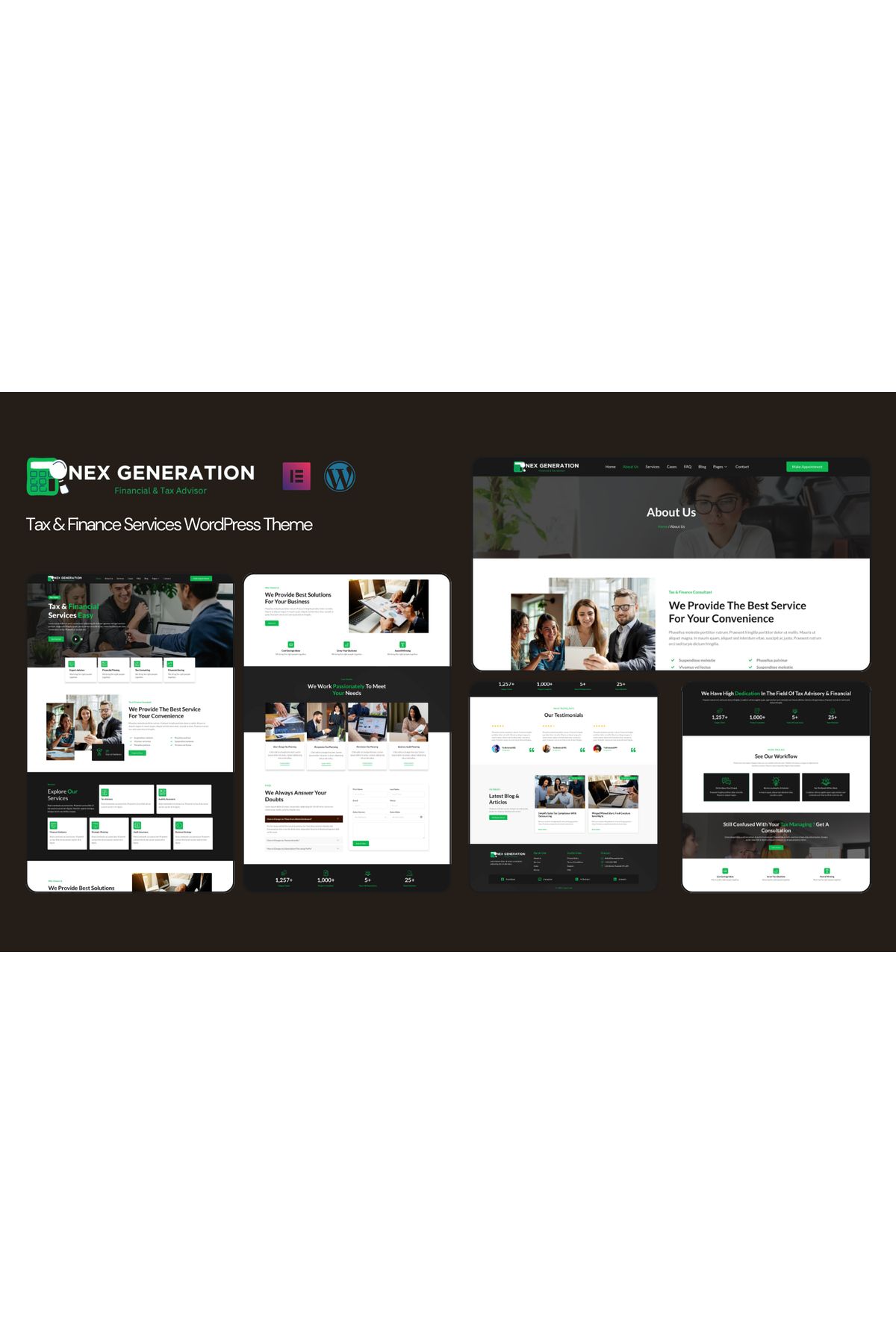 hemen tasarım NexGen - Tax & Finance Services WordPress Teması