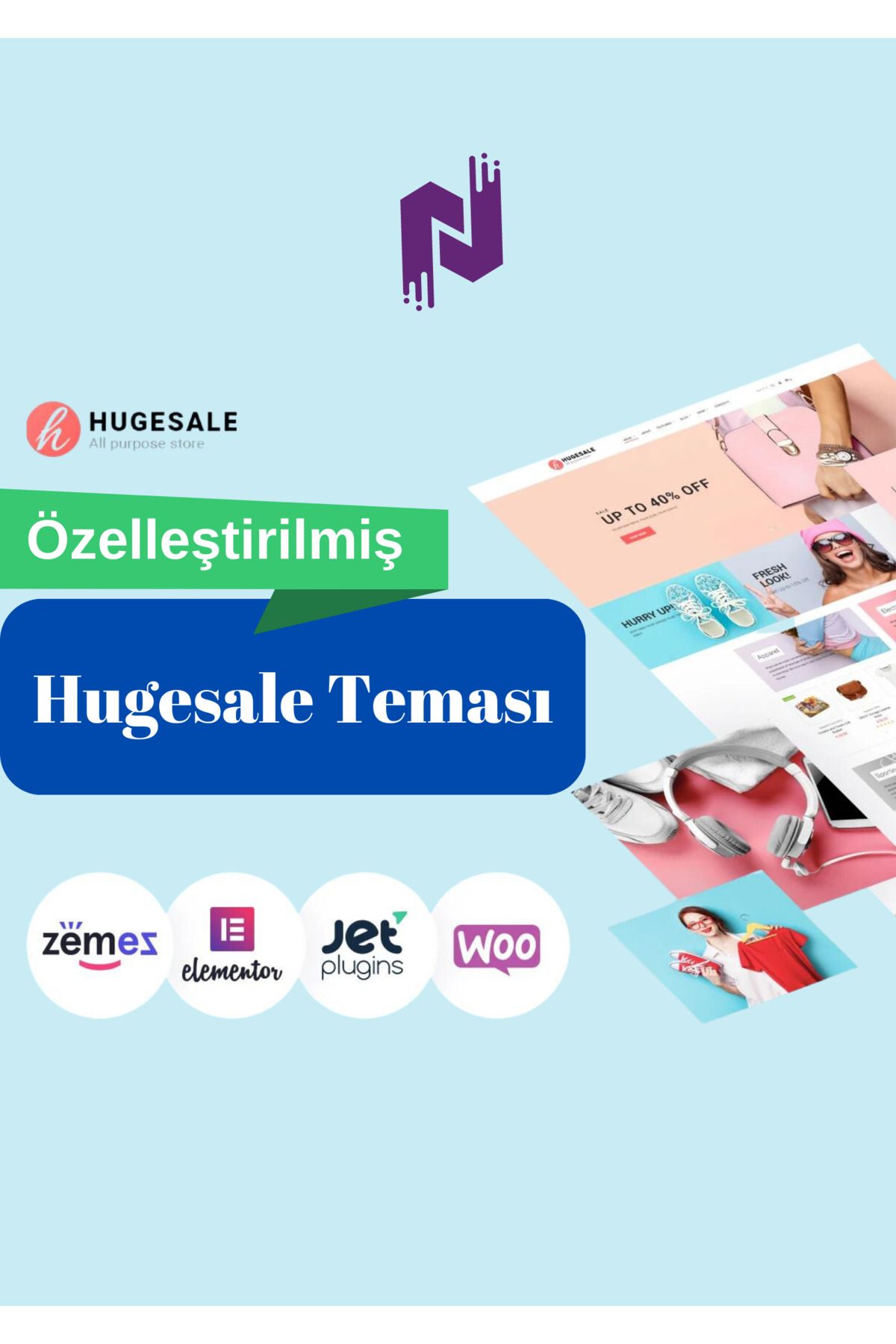 hemen tasarım Hugesale Wordpress Teması (Özelleştirilmiş)
