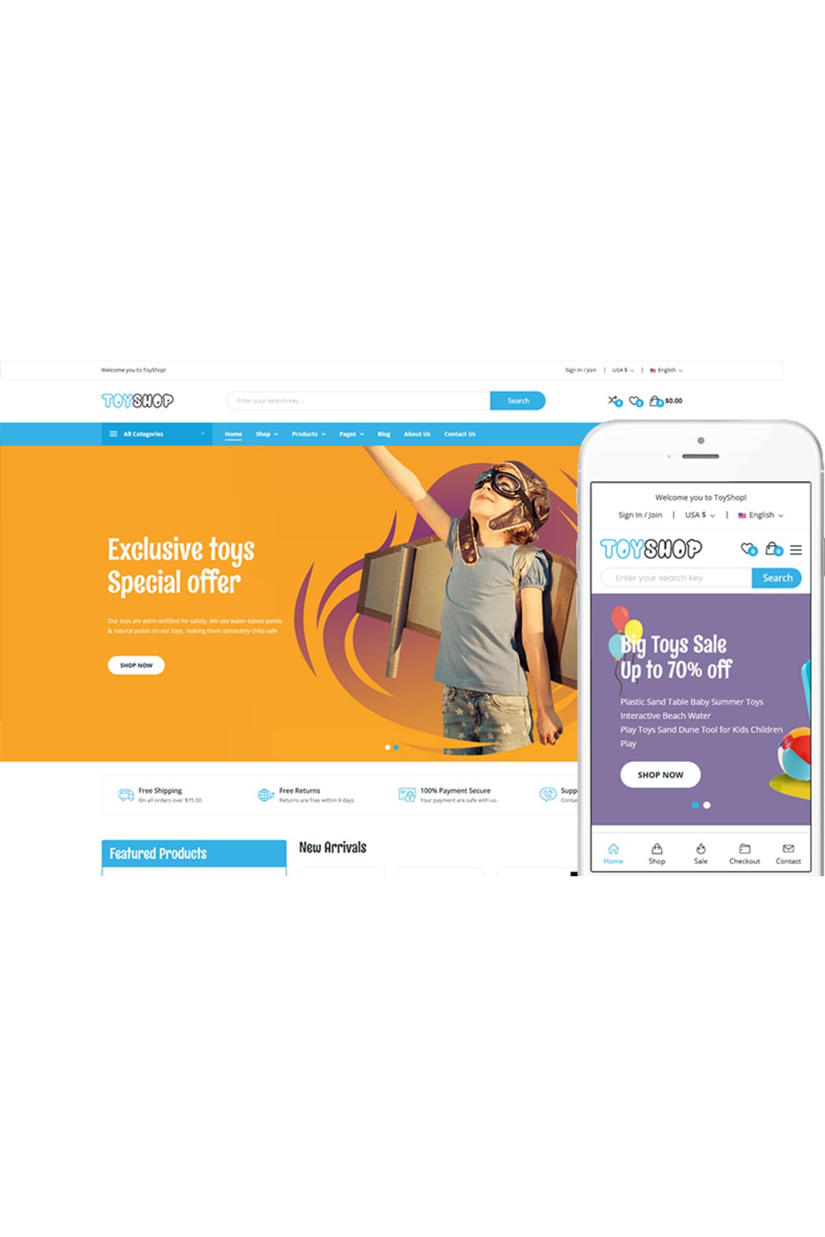 hemen tasarım Toyshop - Kids Toys Shop WooCommerce Teması