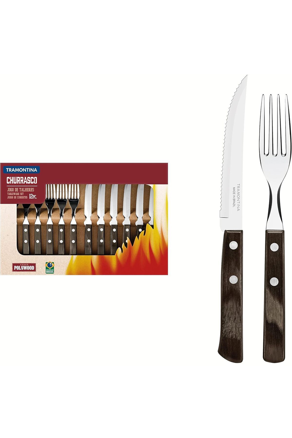 DERİK dsr Churrasco 21199/903 Çatal Bıçak Barbekü Seti (12li Kutu) hrn 1122015